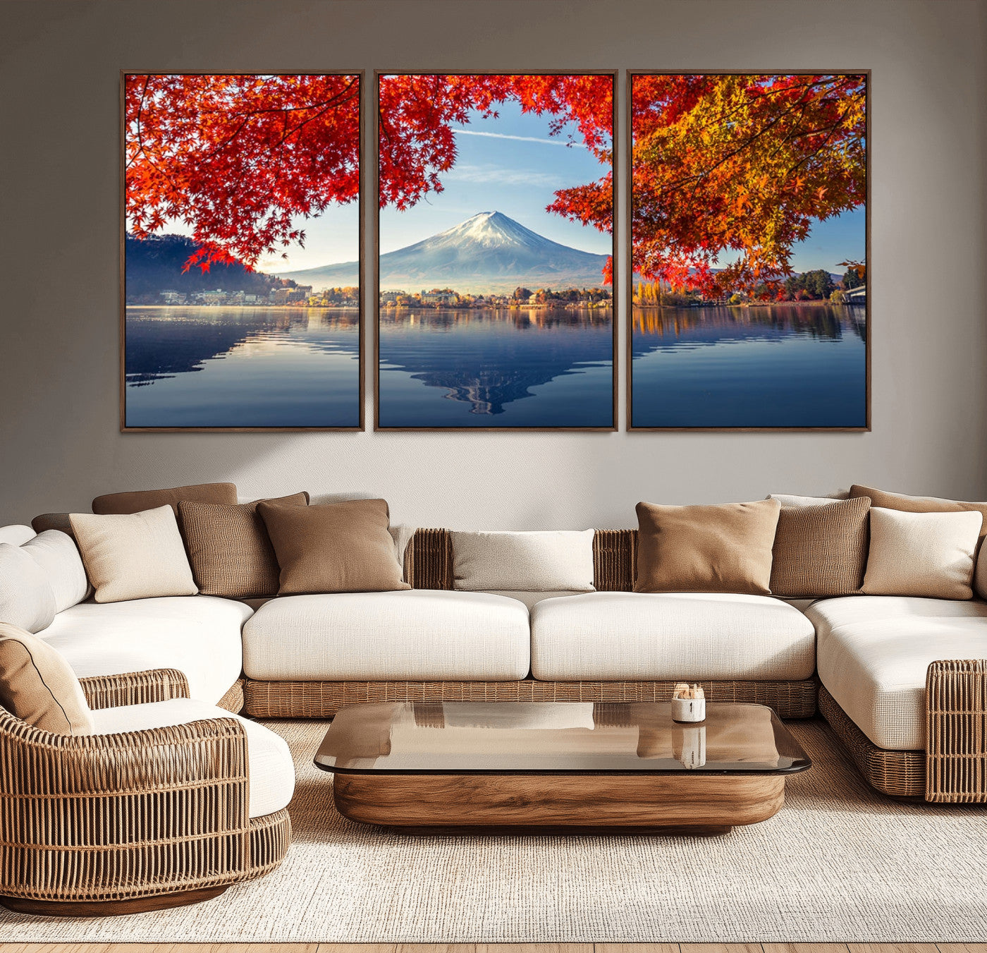 -Mount Fuji Canvas Wall Art Japan Autumn Mountain Canvas Print Wall Art