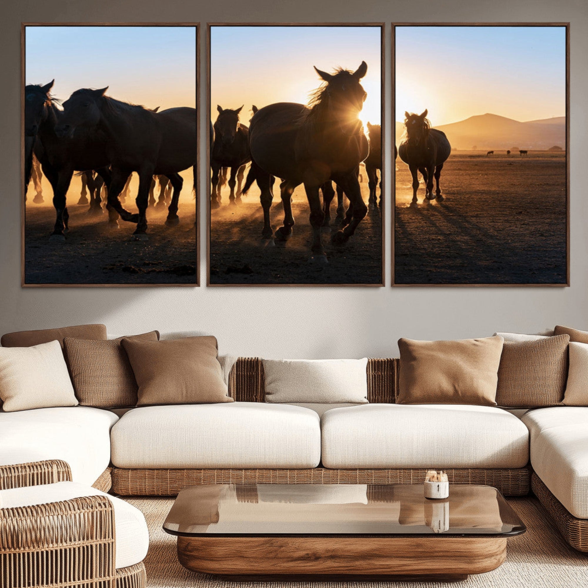 58965-MGV-CV-36X24-Horse Herd Wall Art Animal Canvas Print