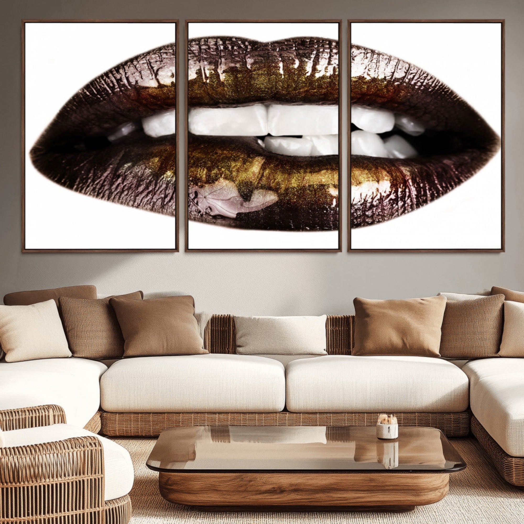 67580-MGV-CV-36X24-Close Up Lips Wall Art Canvas Print