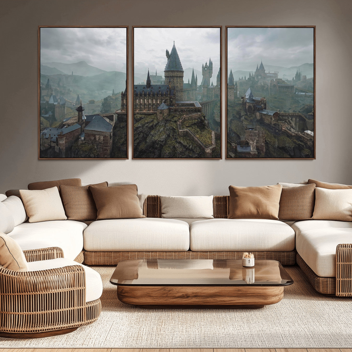 -Disney Castle Wall Art Canvas Print, Living Kids Home Room Decor Art Print