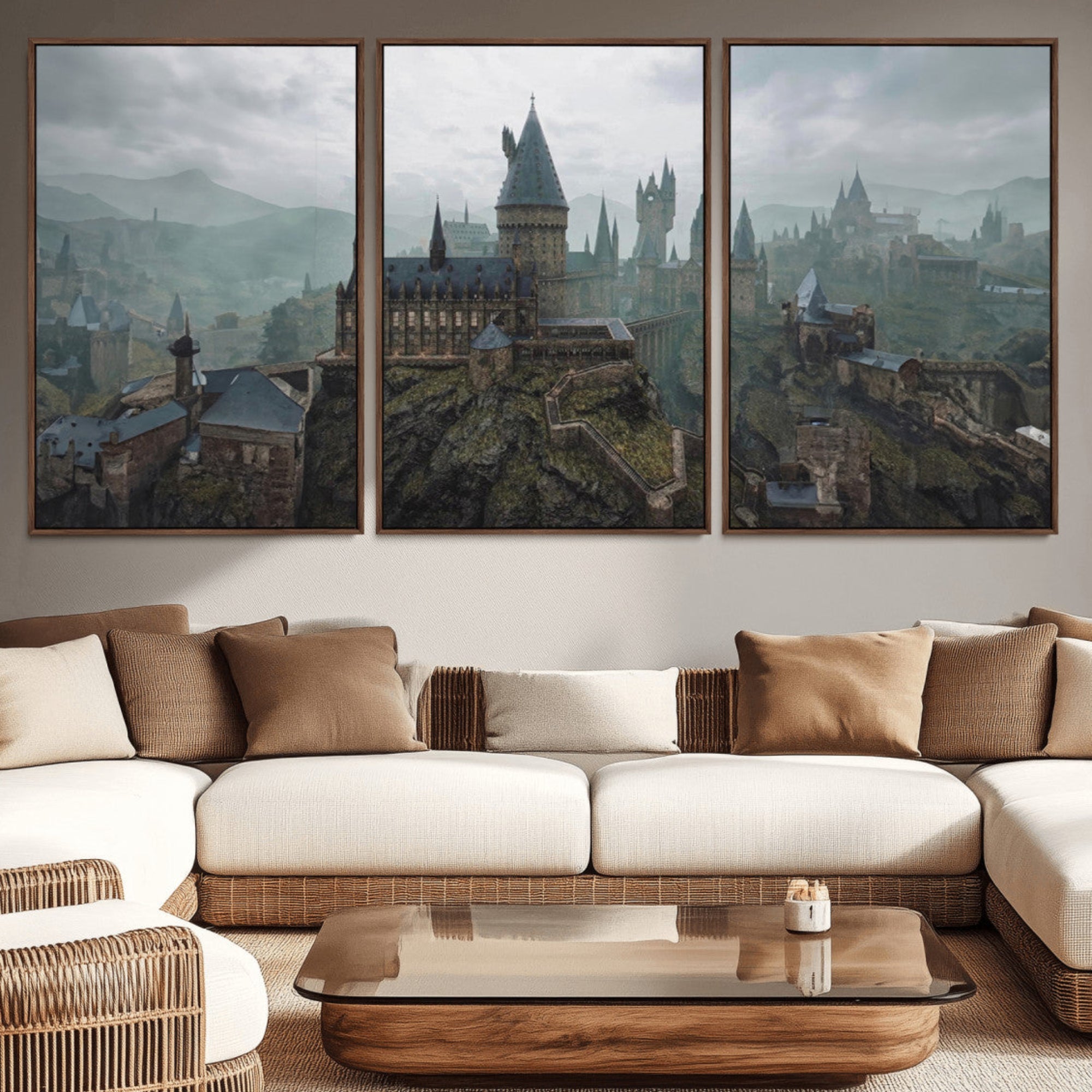 39824-MGV-CV-36X24-Disney Castle Wall Art Canvas Print, Living Kids Home Room Decor Art Print