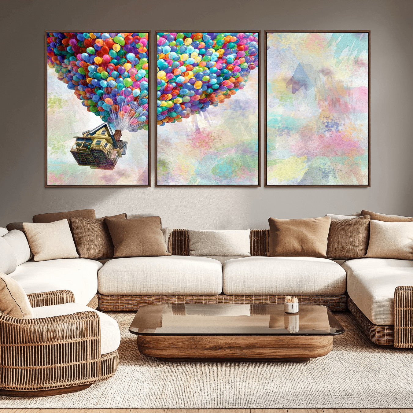 -Up Pixar Poster, Look Up Pixar Wall Art, Up Pixar Canvas, Kids Play Game Room Decor Wall Art