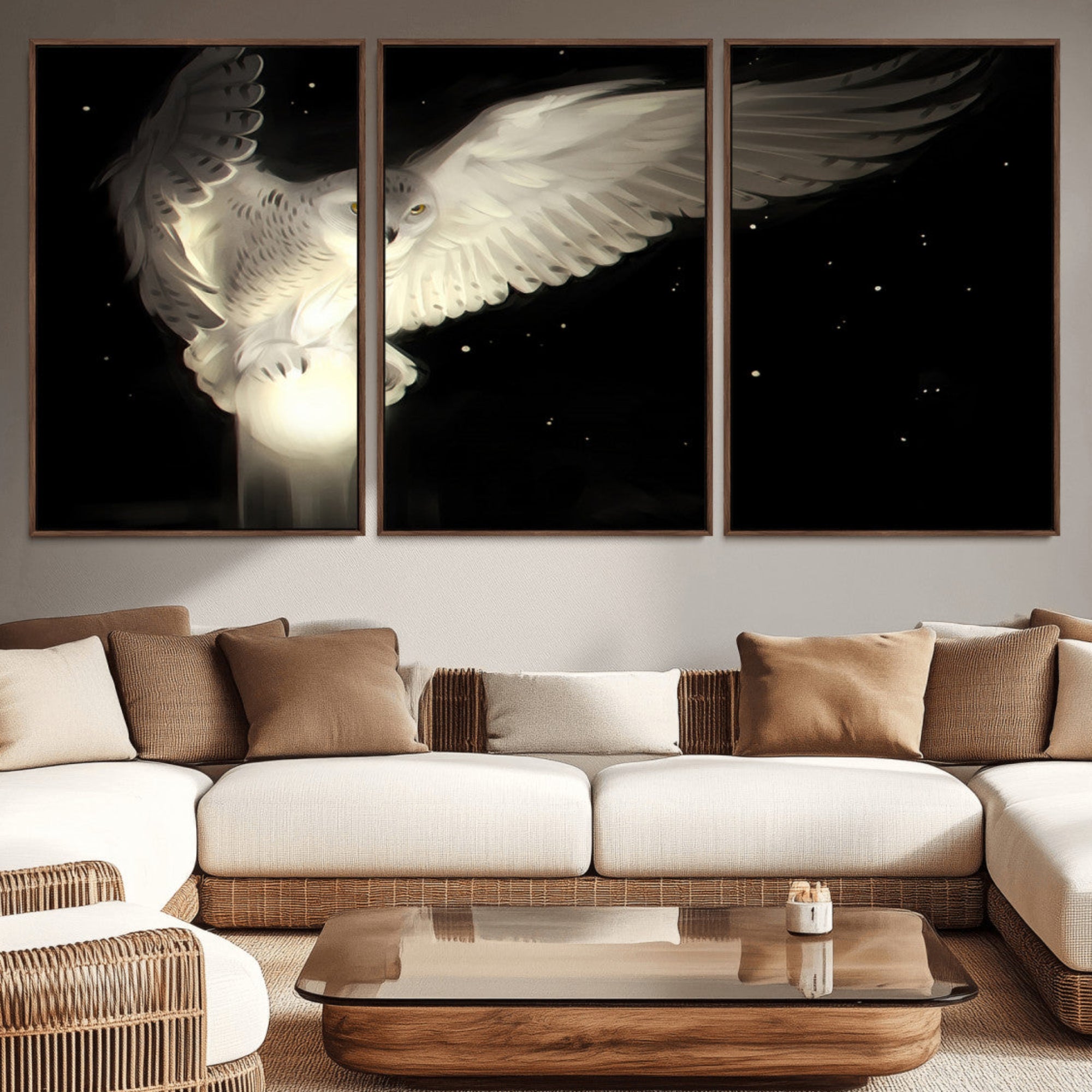 90978-MGV-CV-36X24-Night Owl Art - Illuminating the Darkness – Unique Animal-Inspired Wall Art for Modern Decor |