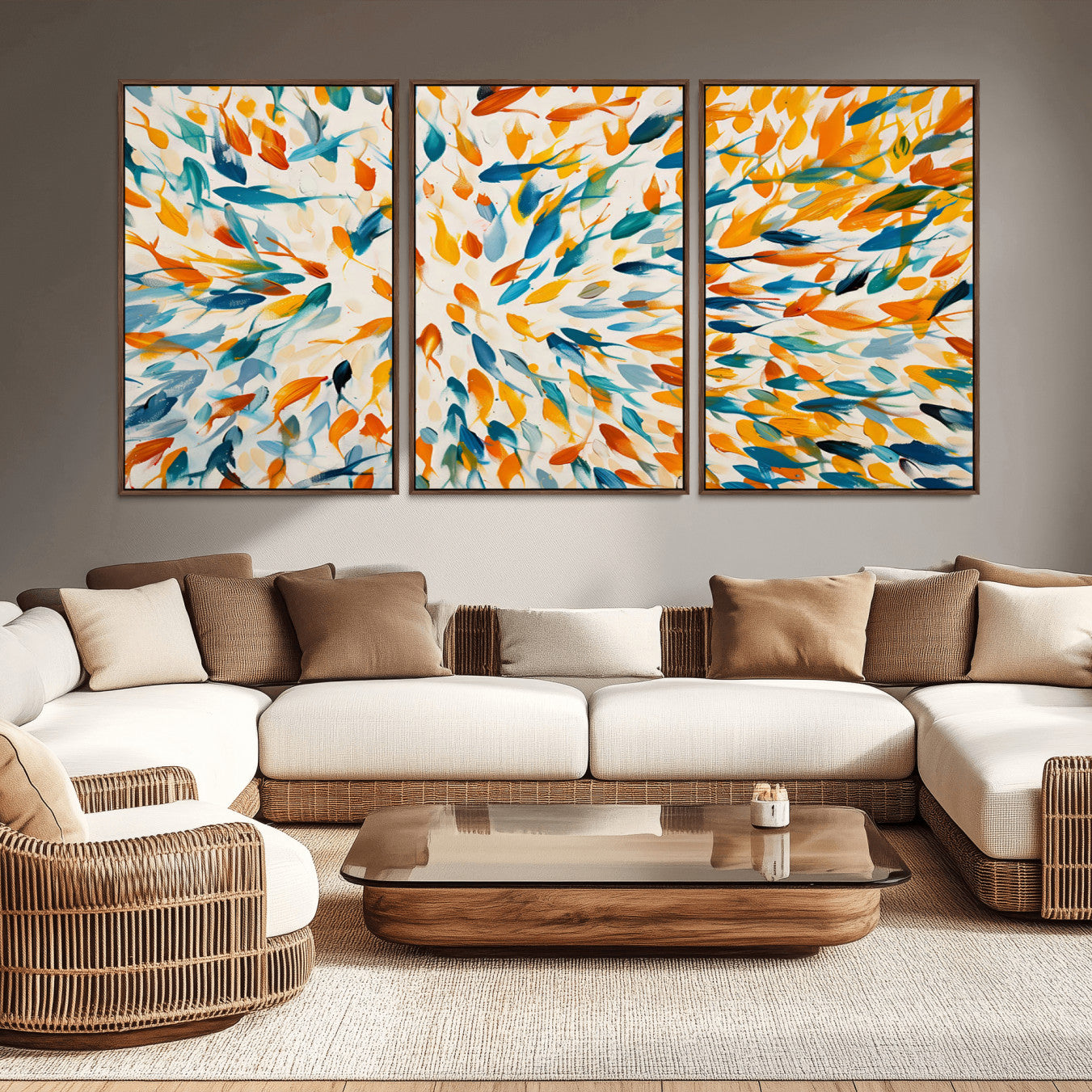 59969-MGV-CV-36X24-Colorful Fish Wall Art Print – Abstract Ocean-Inspired Wall Art for Modern Spaces | Framed Canvas,
