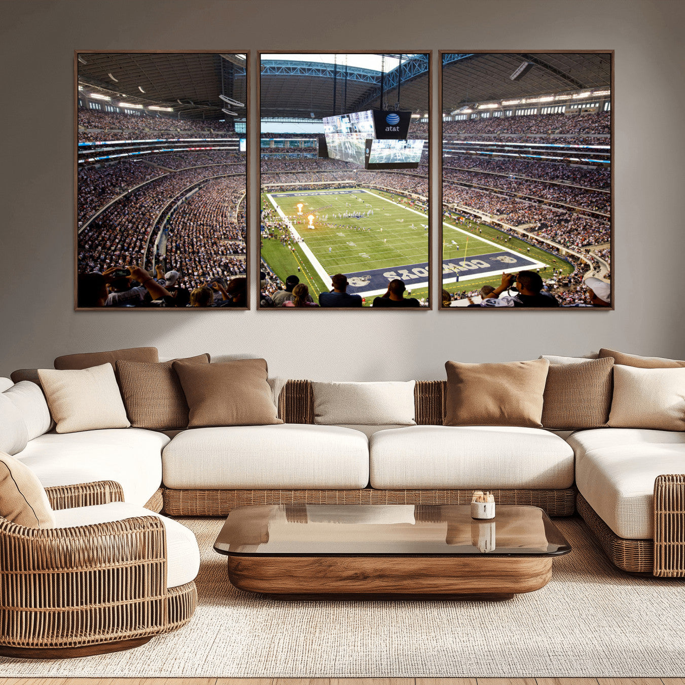 -Dallas Cowboys Football Team Print - Arlington AT&T Stadium Wall Art Canvas Print