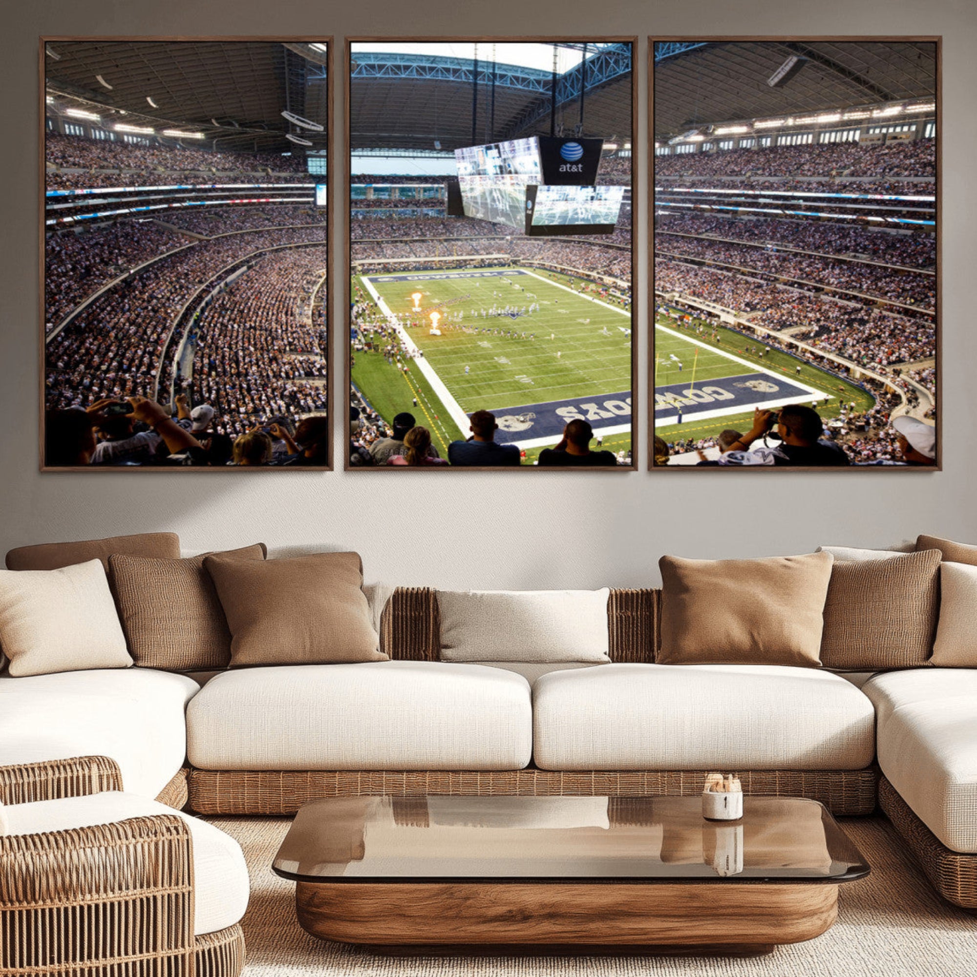 82096-MGV-CV-36X24-Dallas Cowboys Football Team Print - Arlington AT&T Stadium Wall Art Canvas Print