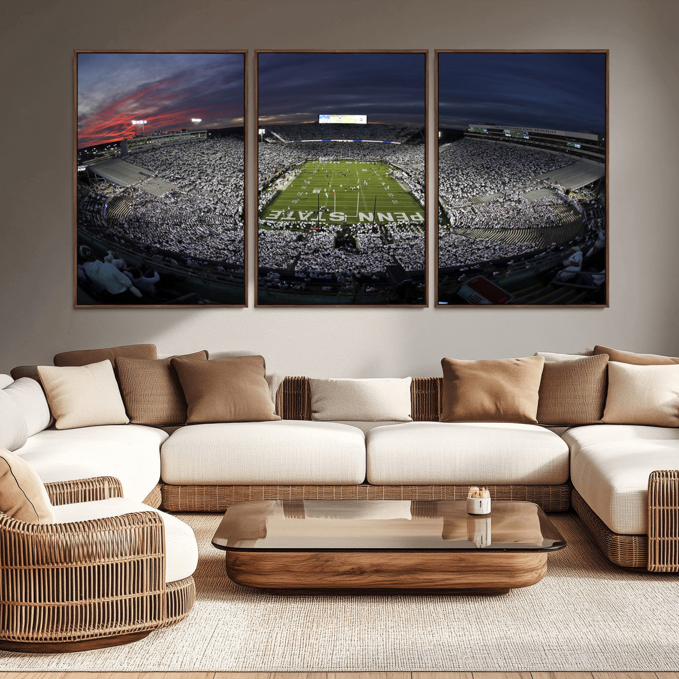 -Penn State University Nittany Lions Football Team Print - University Park Beaver Stadium Wall Art