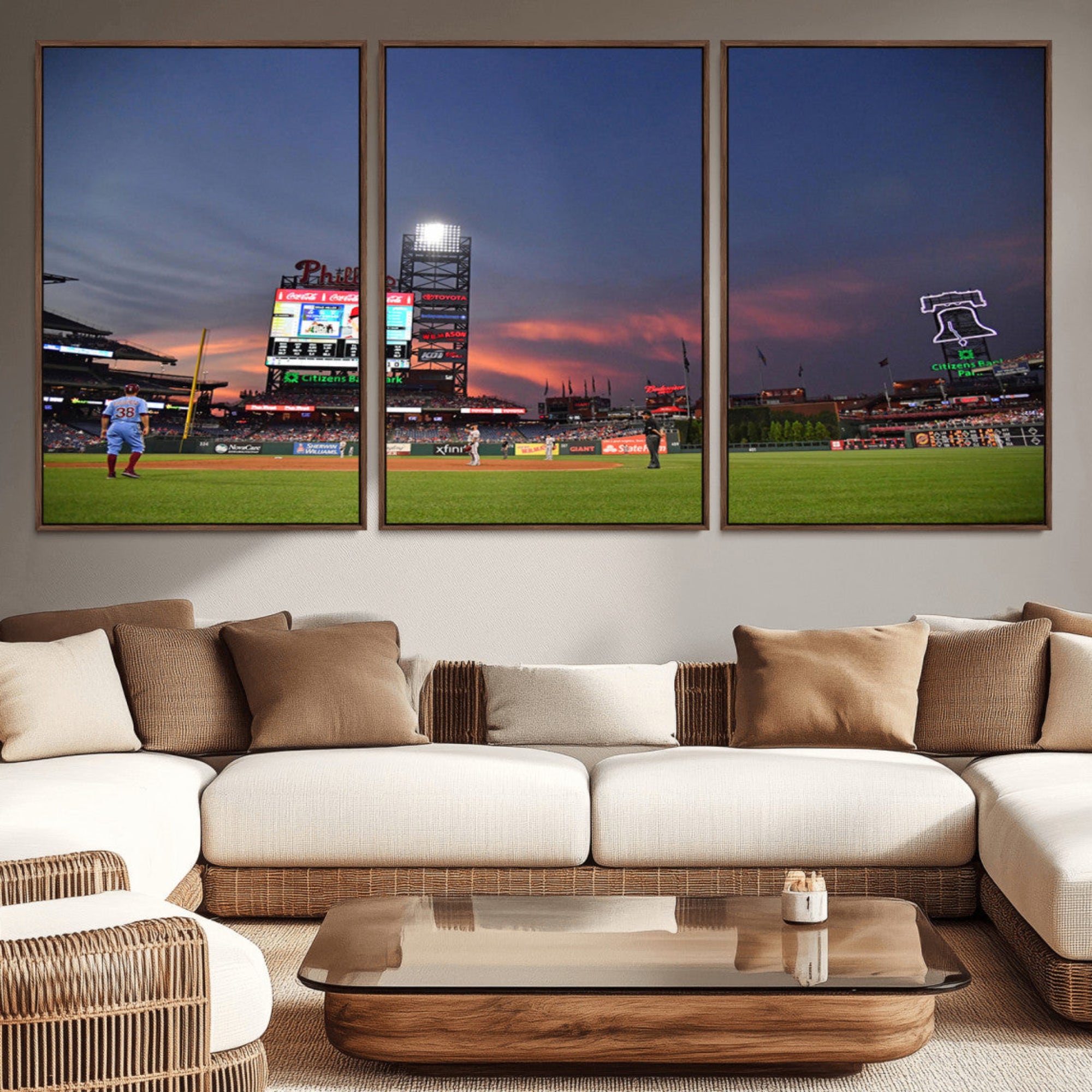 22594-MGV-CV-36X24-Philadelphia Phillies Baseball Print - Philadelphia Citizens Bank Park Stadium Wall Art, Phillies