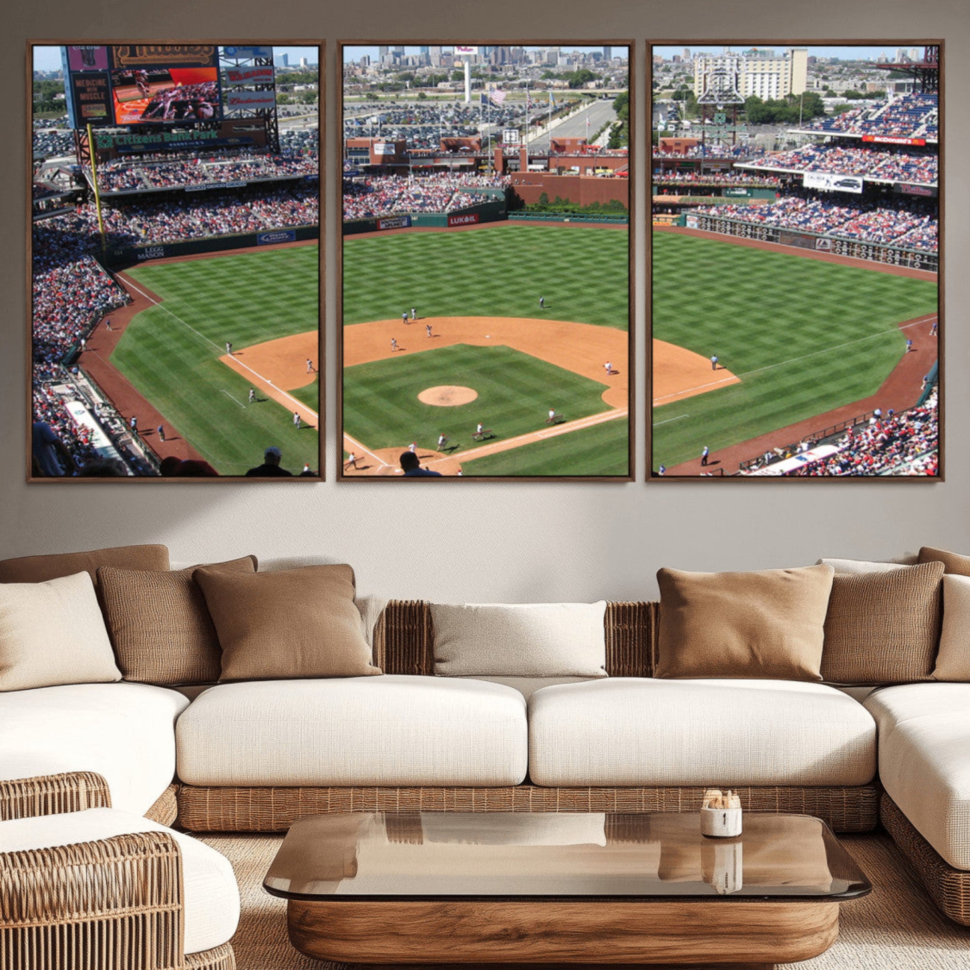 85755-MGV-CV-36X24-Philadelphia Phillies Baseball Team Print - Philadelphia Citizens Bank Park Stadium Wall Art Canvas