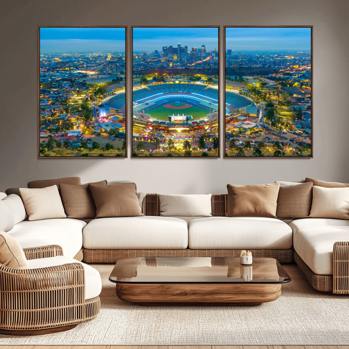 -Los Angeles Dodgers Wall Art Canvas, Dodger Stadium Wall Art Canvas Print - MLB Baseball Stadium