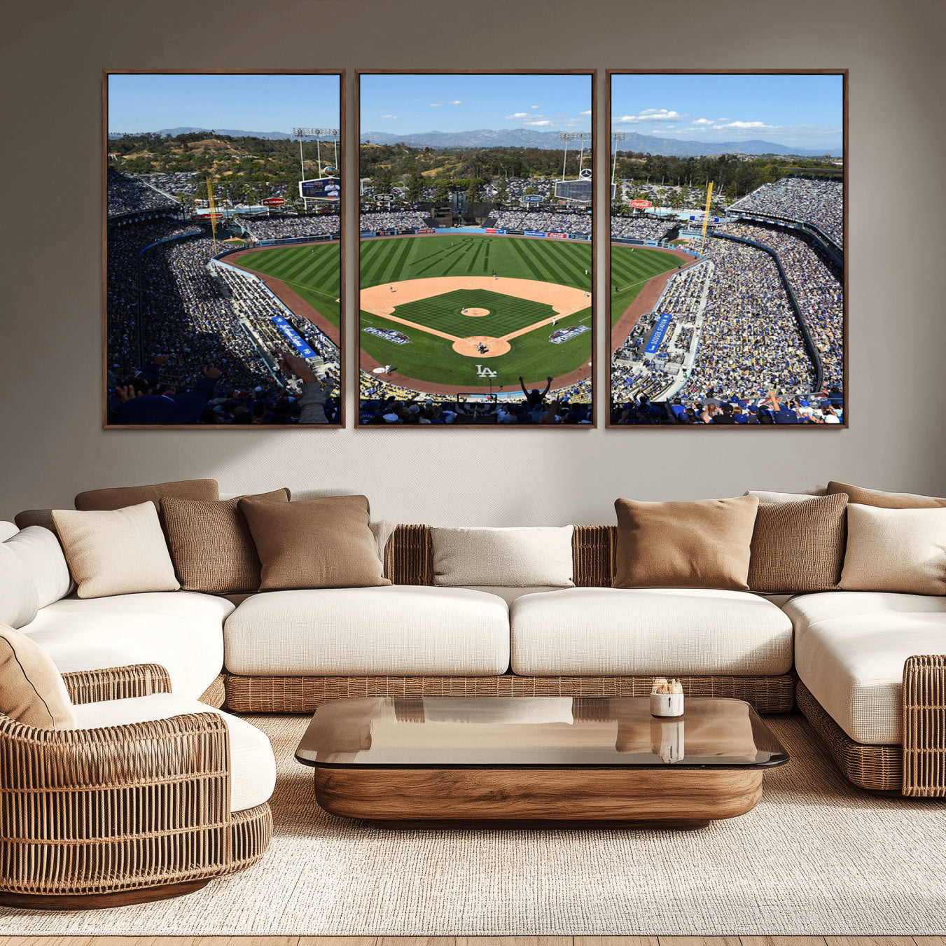 -Los Angeles Dodgers Dodger Stadium Wall Art Canvas Print - MLB Baseball Stadium Wall Art Canvas