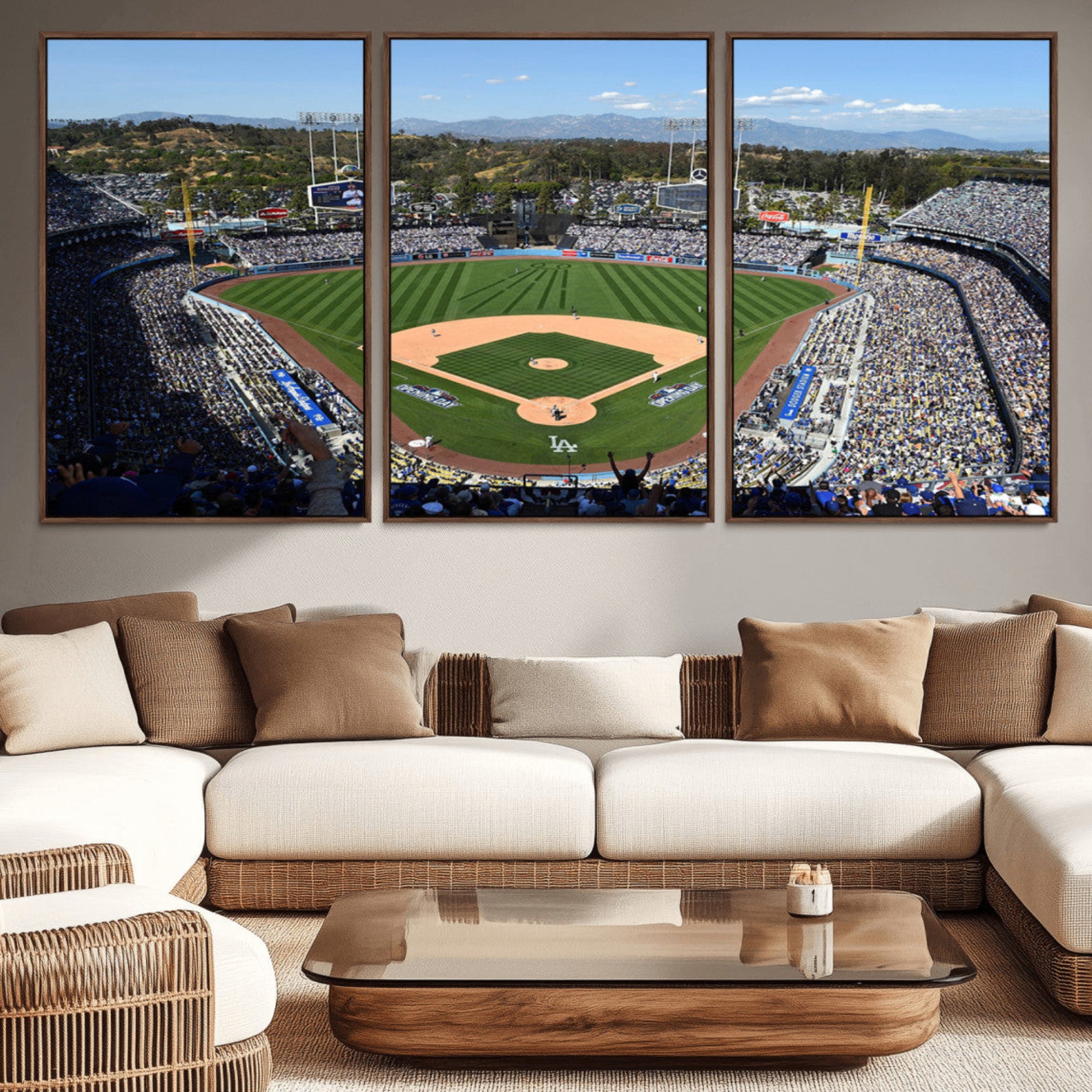 20436-MGV-CV-36X24-Los Angeles Dodgers Dodger Stadium Wall Art Canvas Print - MLB Baseball Stadium Wall Art Canvas
