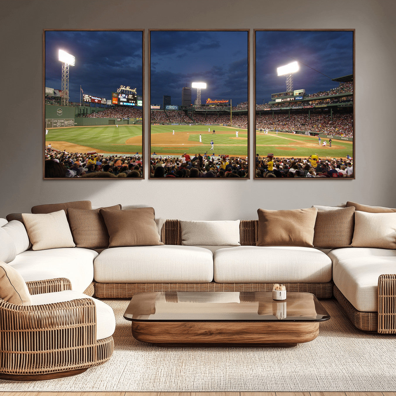 85099-MGV-CV-36X24-Boston Red Sox Baseball Team Print Canvas - Massachusetts Fenway Park Stadium Wall Art Canvas Print