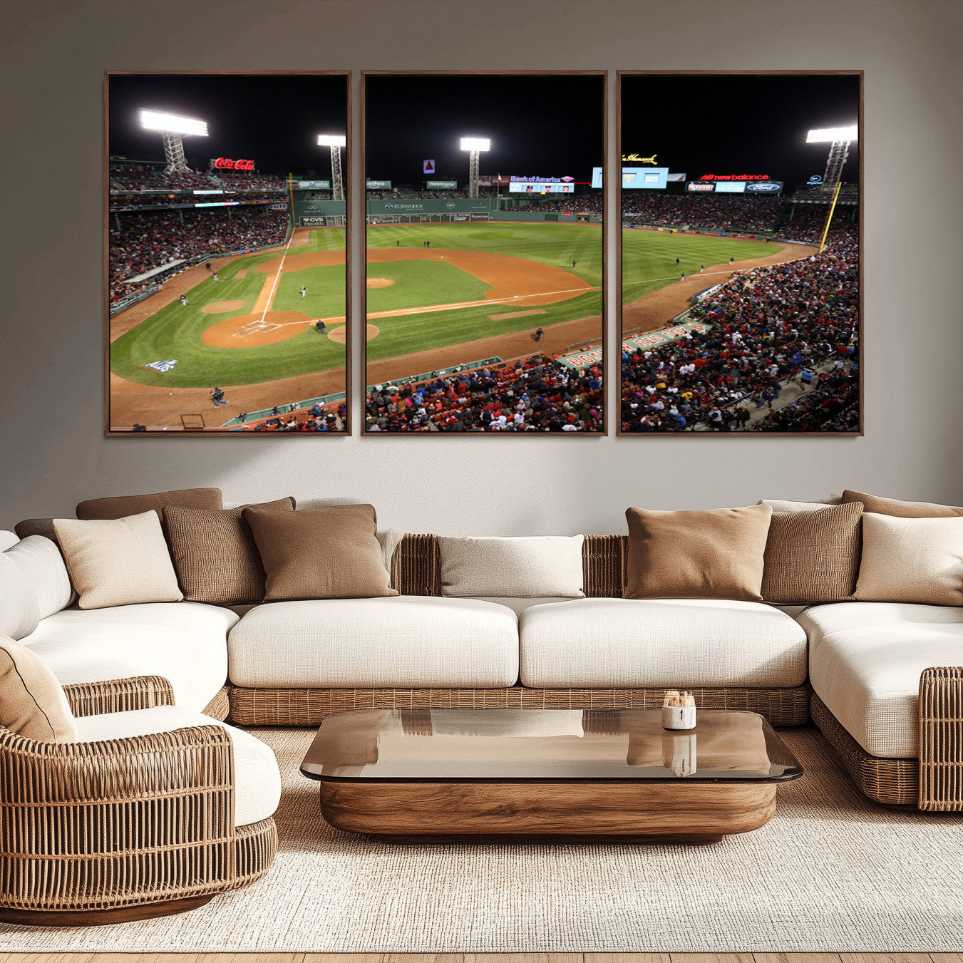 -Boston Red Sox Baseball Team Print - Massachusetts Fenway Park Stadium Wall Art Canvas Print