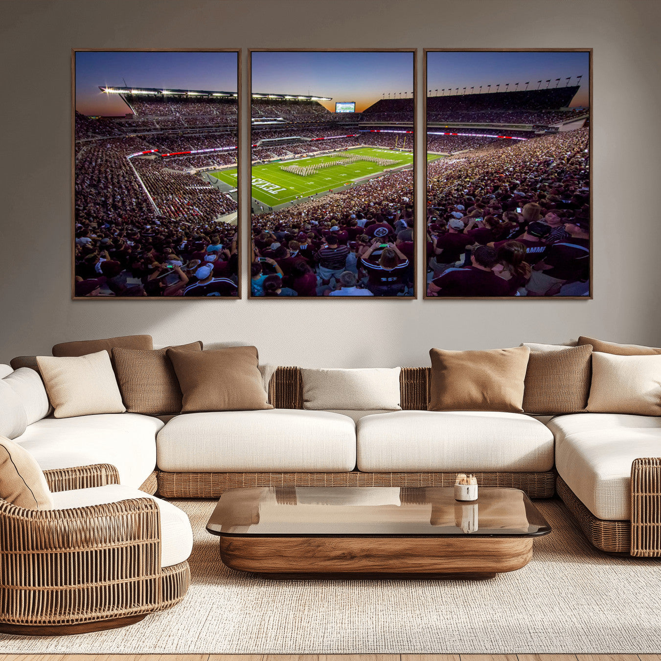 -Texas A&M University Aggies Football Team Print - College Station Kyle Field Stadium Wall Art Canvas