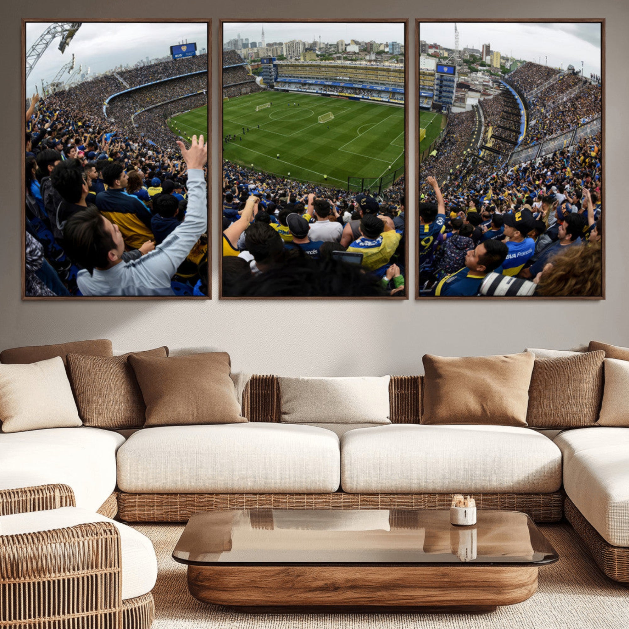 23173-MGV-CV-36X24-Boca Juniors Soccer Team Print - Buenos Aires Bombonera Stadium Wall Art Canvas Print