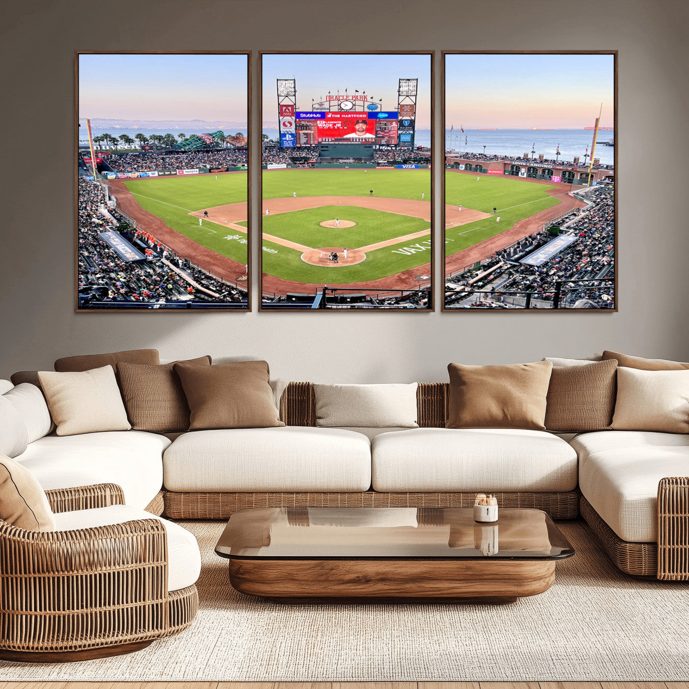-San Francisco Giants Baseball Team Print - Oracle Park Stadium Wall Art Canvas Print