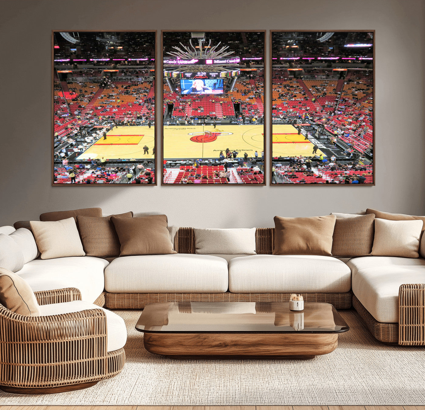 -Miami Heat Basketball Team Print Wall Art- Kaseya Center Stadium Wall Art Canvas Print