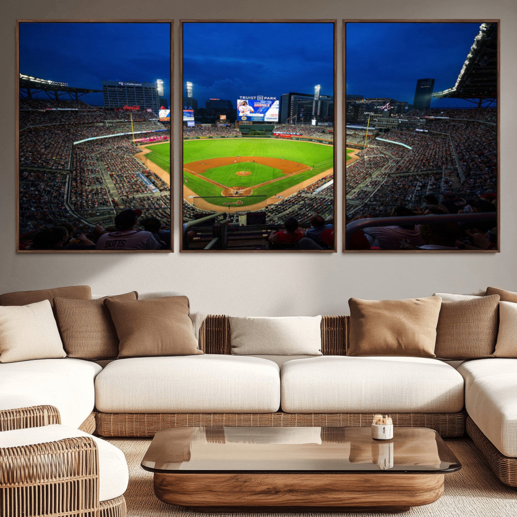 88590-MGV-CV-36X24-Truist Park Night Game Canvas Art - Atlanta Braves Stadium Wall Art Canvas