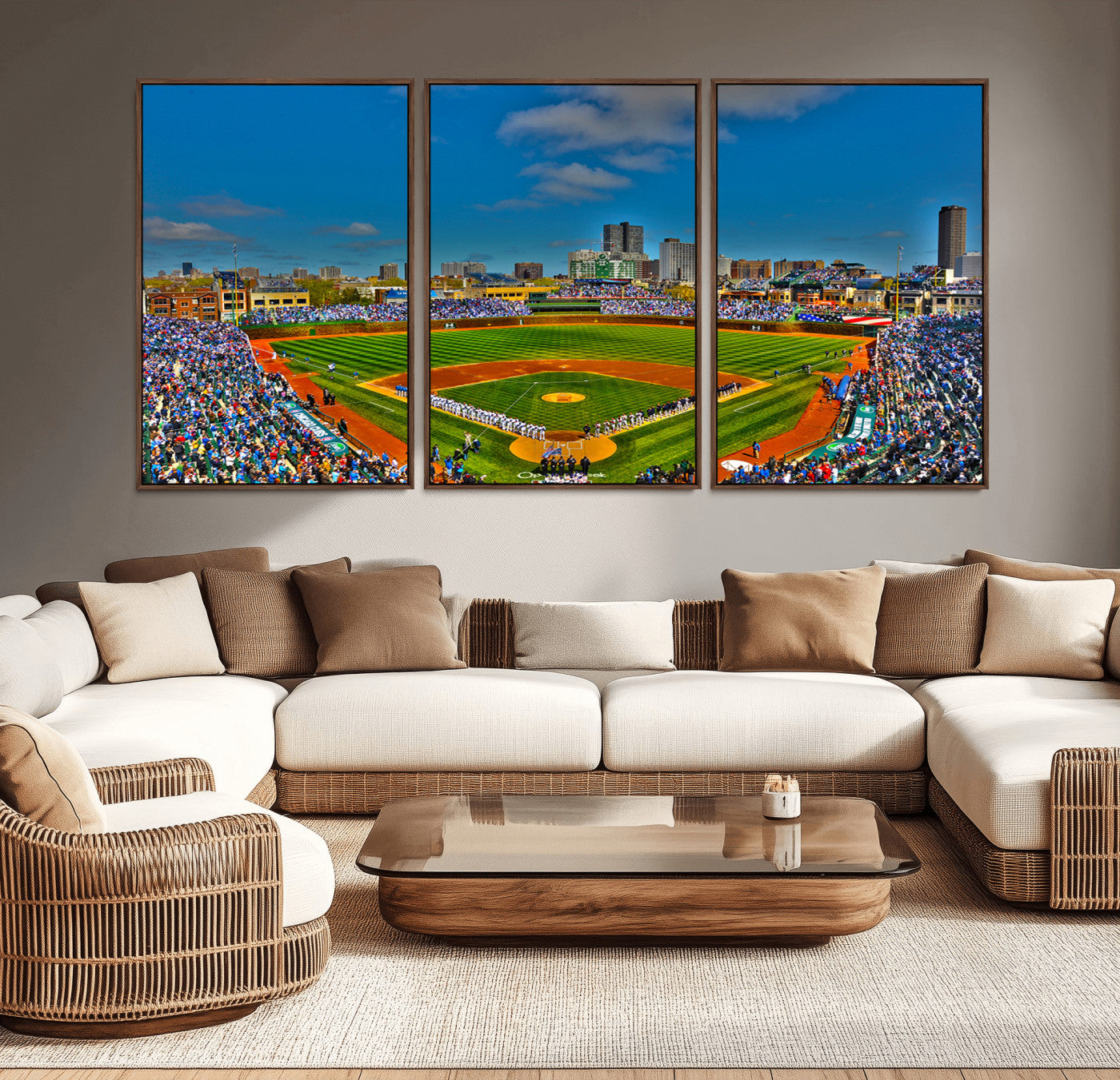 -Wrigley Field Chicago Cubs Canvas Wall Art - Iconic Baseball Stadium Print for Sports Lovers - Ready