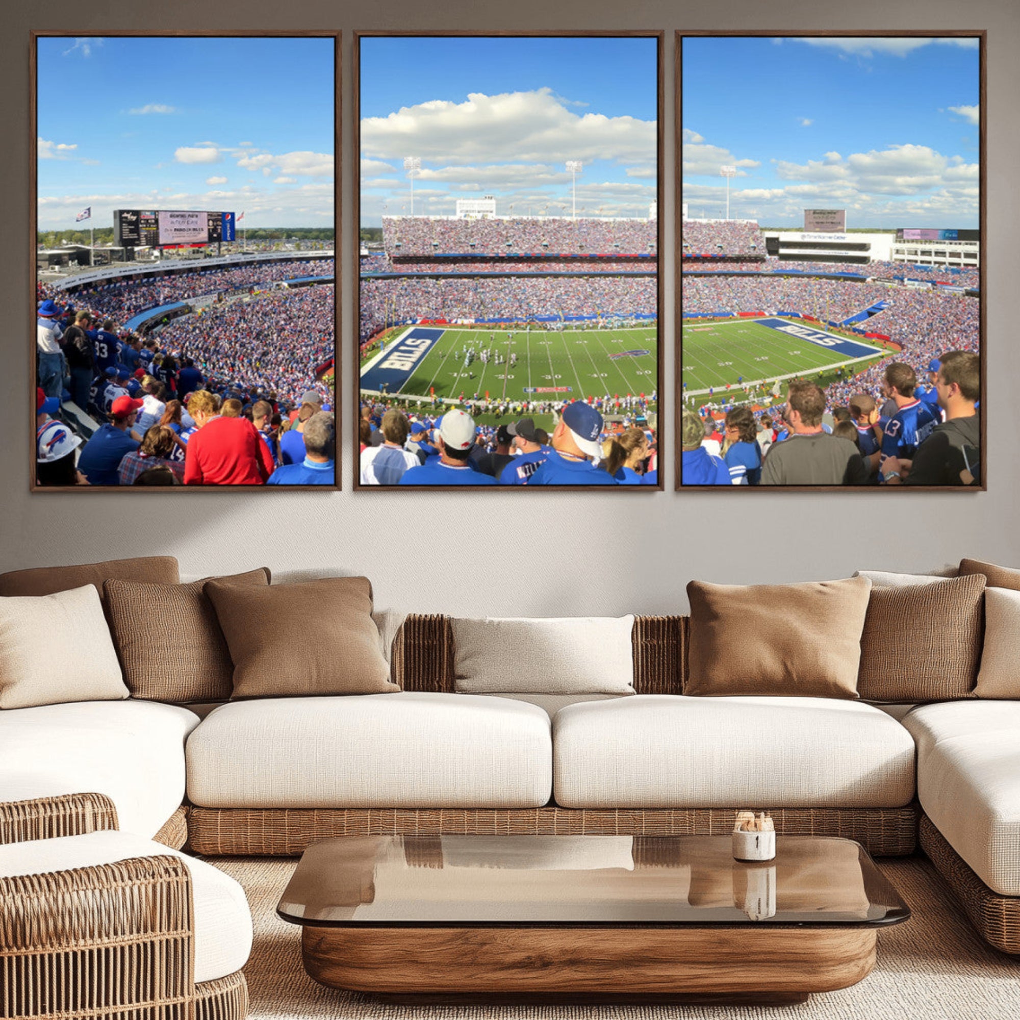 35302-MGV-CV-36X24-Buffalo Bills NFL Football Team Print - Buffalo Highmark Stadium Wall Art Canvas Print