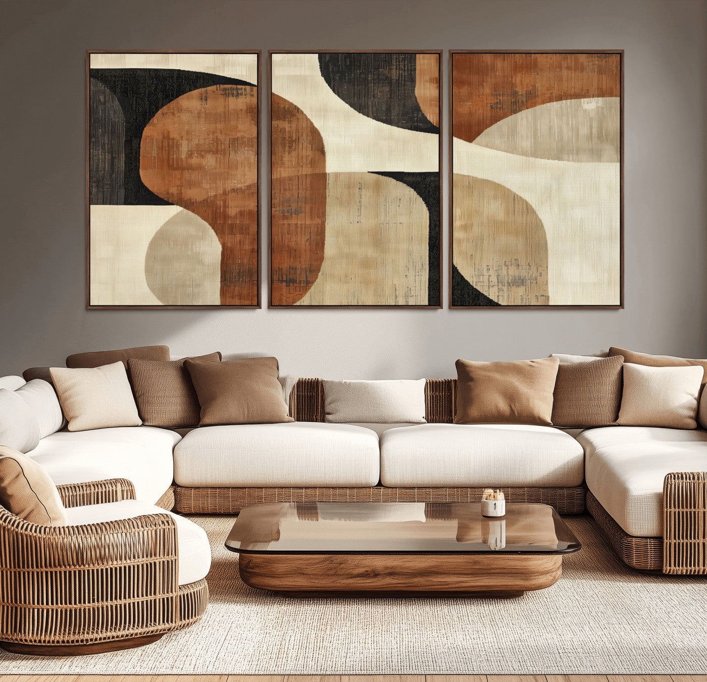 71072-MGV-CV-36X24-Wabi Sabi Abstract Wall Art Canvas Print | Large Minimalist Modern Geometric Wall Decor for Living