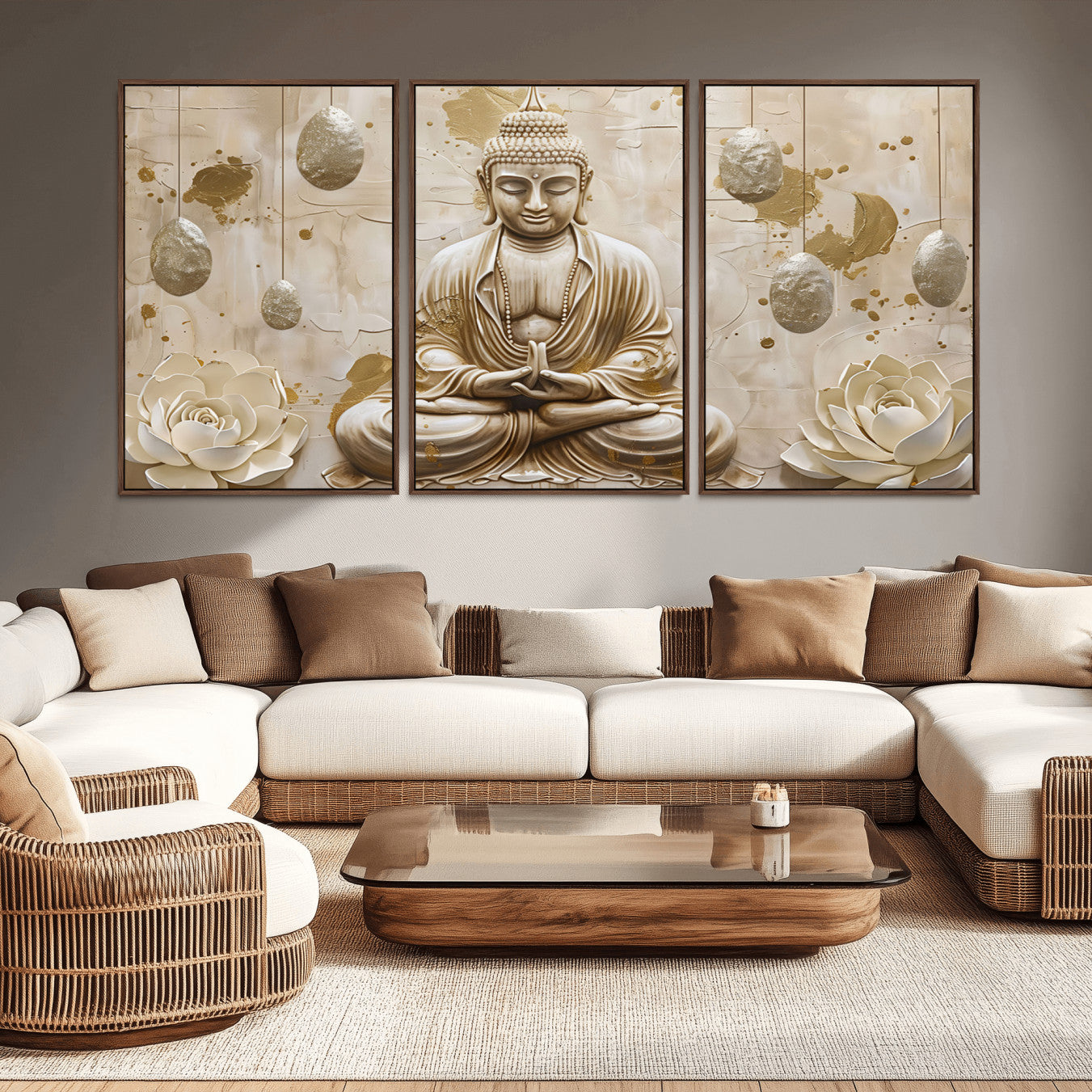 -Serene Buddha Wall Art | Yoga Room Decor and Meditation Wall Art Print | Framed and Ready to Hang