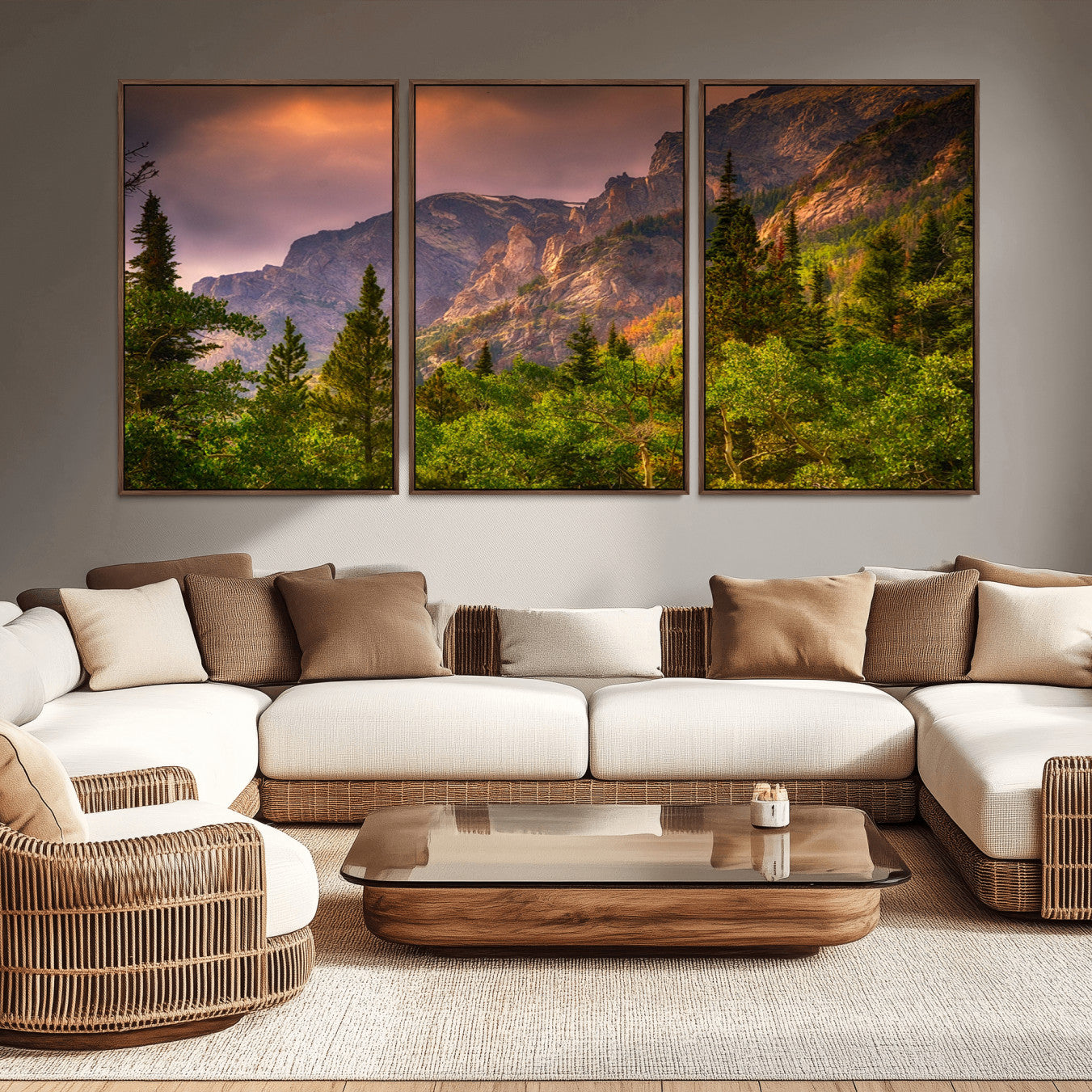 81684-MGV-CV-36X24-Colorado Rockies Mountains Wall Art Canvas Print | Ready to Hang Framed Mountain Landscape