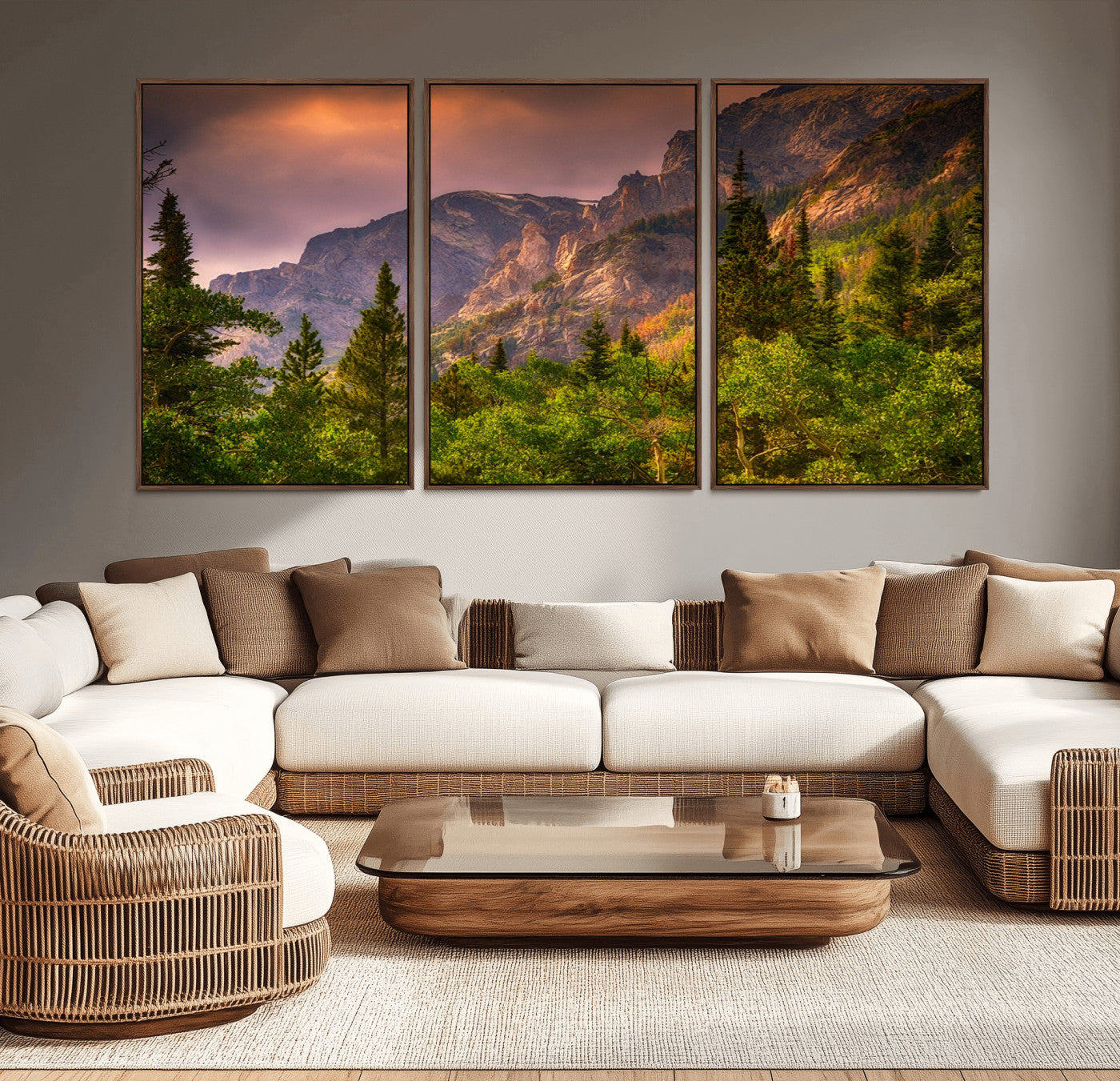 -Colorado Rockies Mountains Wall Art Canvas Print | Ready to Hang Framed Mountain Landscape