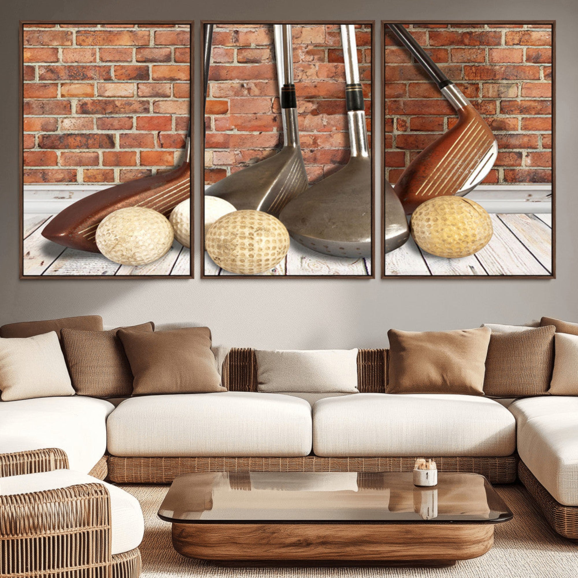 71818-MGV-CV-36X24-Vintage Golf Ball Wall Art Canvas Print | Golf Decor for Man Cave or Office | Ready to Hang and