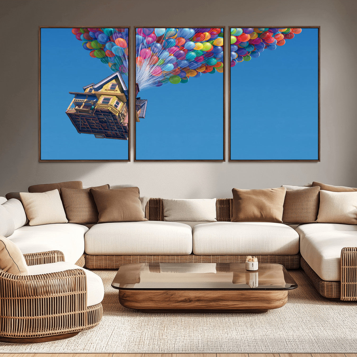 -Carl Fredricksen, Up Movie Wall Art, Balloons Wall Art, Air Balloons for Kids Room Print