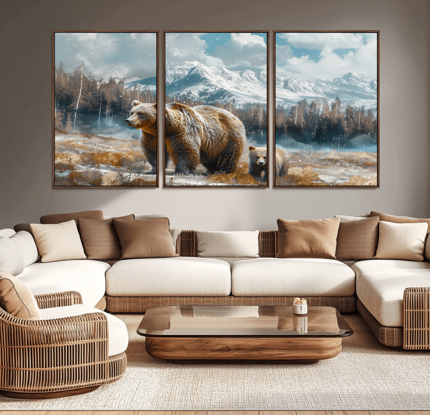 -Bear and Baby Bear Wall Art Canvas Print