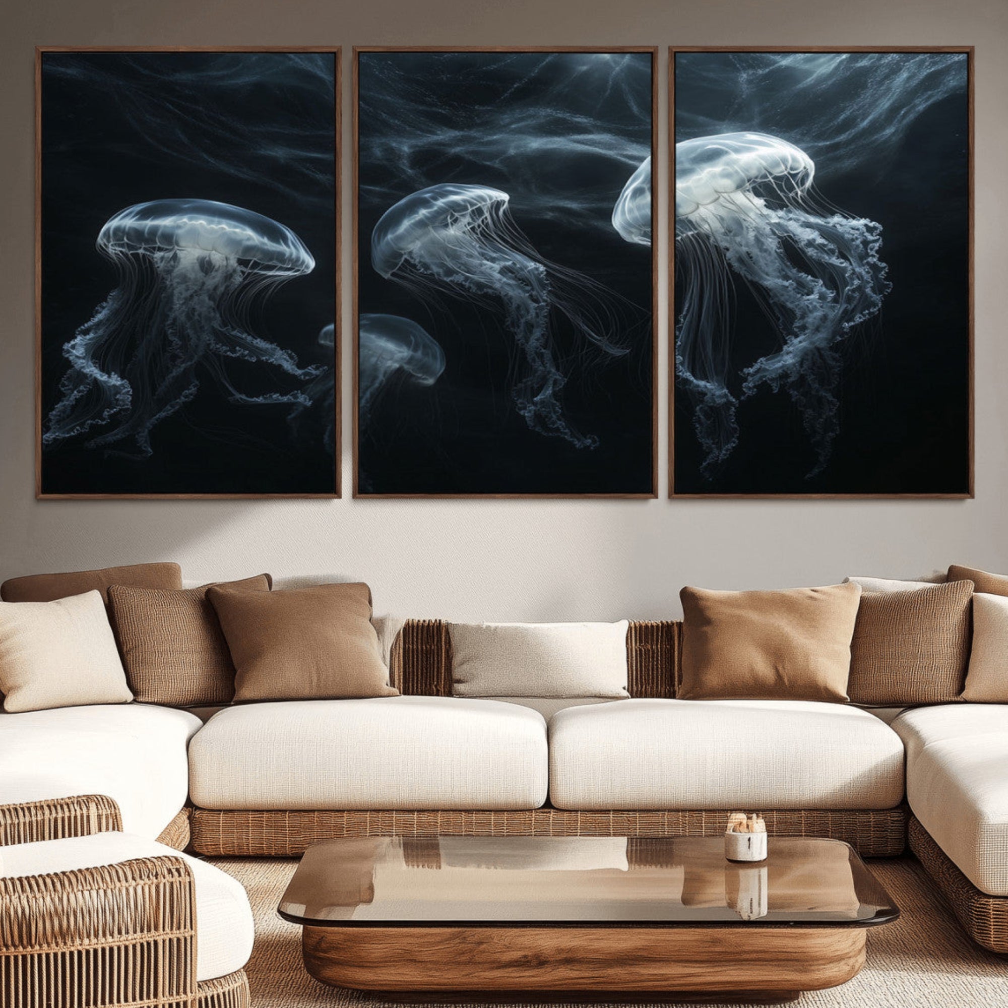 53117-MGV-CV-36X24-Jellyfish Wall Art Canvas Print, Elegant Wall Decor