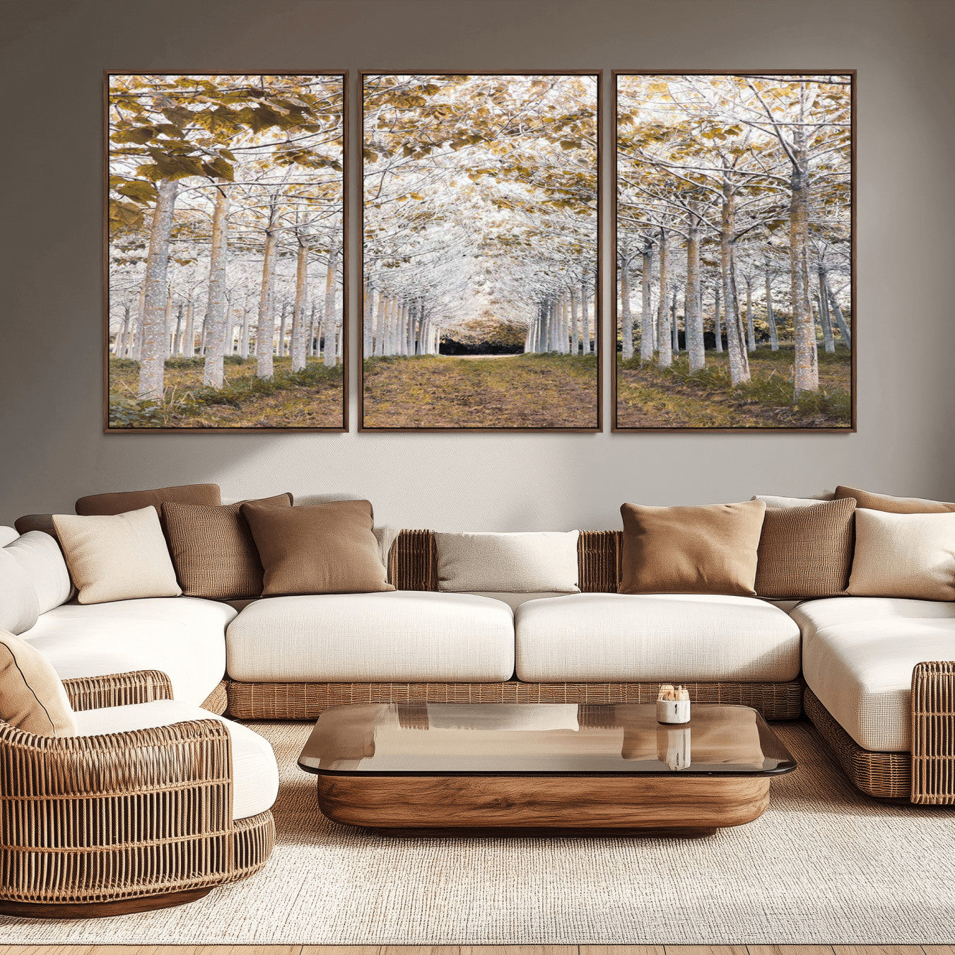 -Forest Grove Wall Art | Serene Pathway Canvas Print | Ready to Hang and Framed Nature Wall Decor for