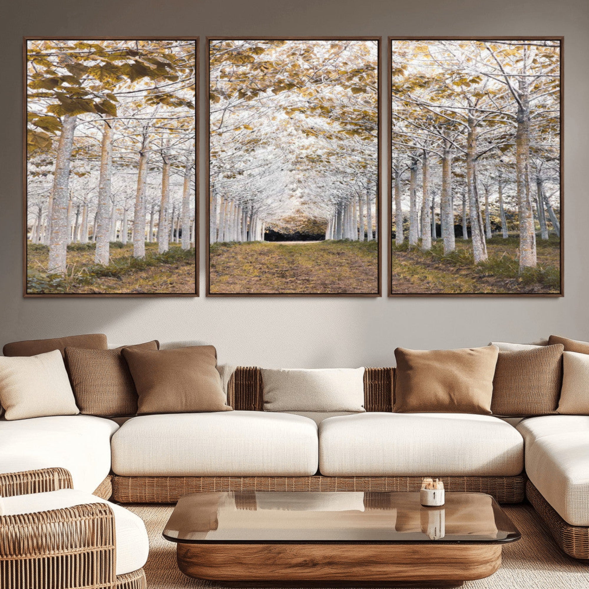 41104-MGV-CV-36X24-Forest Grove Wall Art | Serene Pathway Canvas Print | Ready to Hang and Framed Nature Wall Decor for