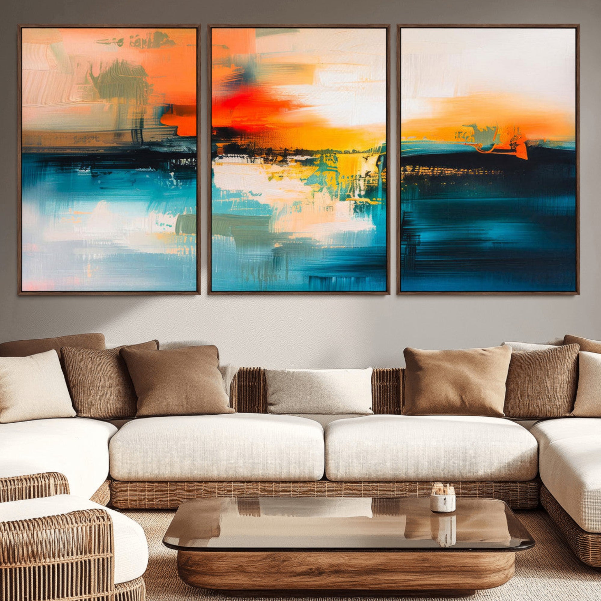 37083-MGV-CV-36X24-Colorful Abstract Wall Art | Bold Modern Canvas Print | Ready to Hang and Framed for Living Room or