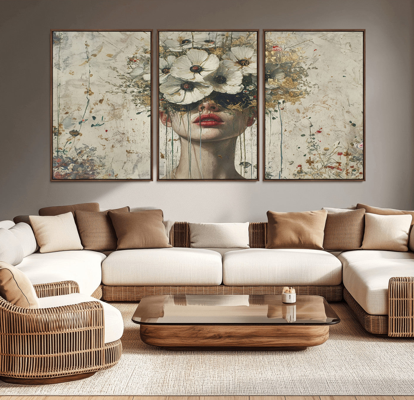72759-MGV-CV-36X24-Abstract Floral Women Patel Wall Art Canvas Print