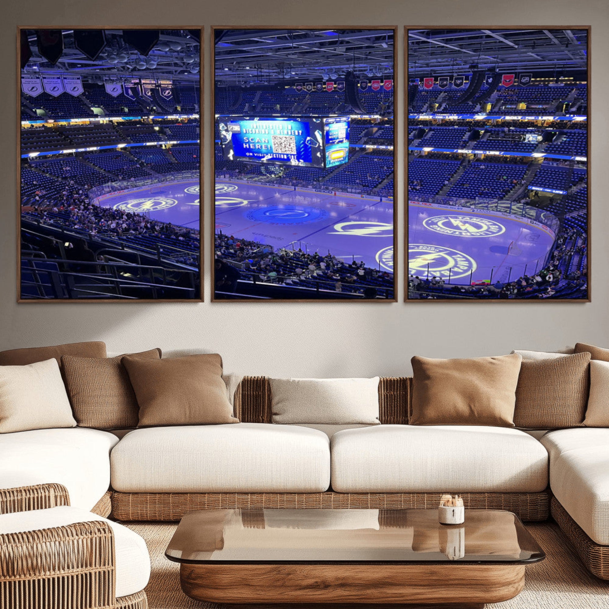 43392-MGV-CV-36X24-Amalie Arena Florida Wall Art Canvas Print - NHL Hockey Stadium Print Wall Art