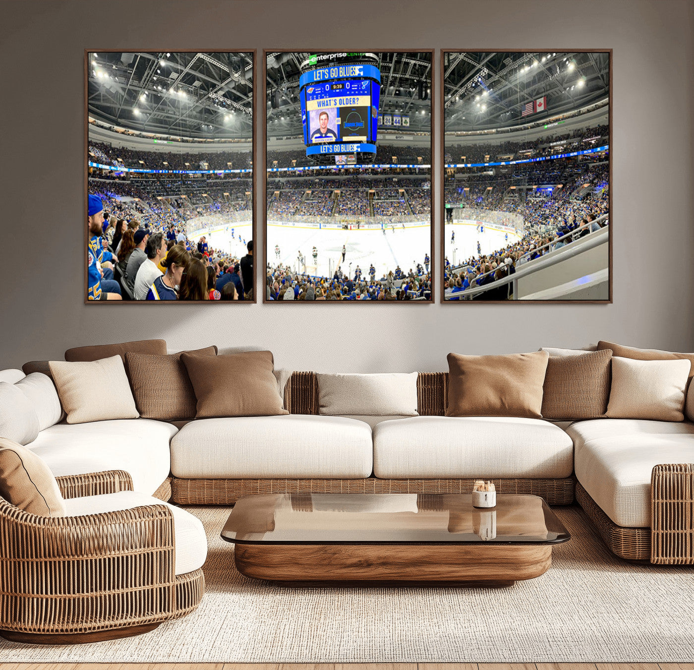 -Enterprise Center | Missouri St. Louis Blues Ice Hockey Stadium Wall Art | Canvas Print | Ready to