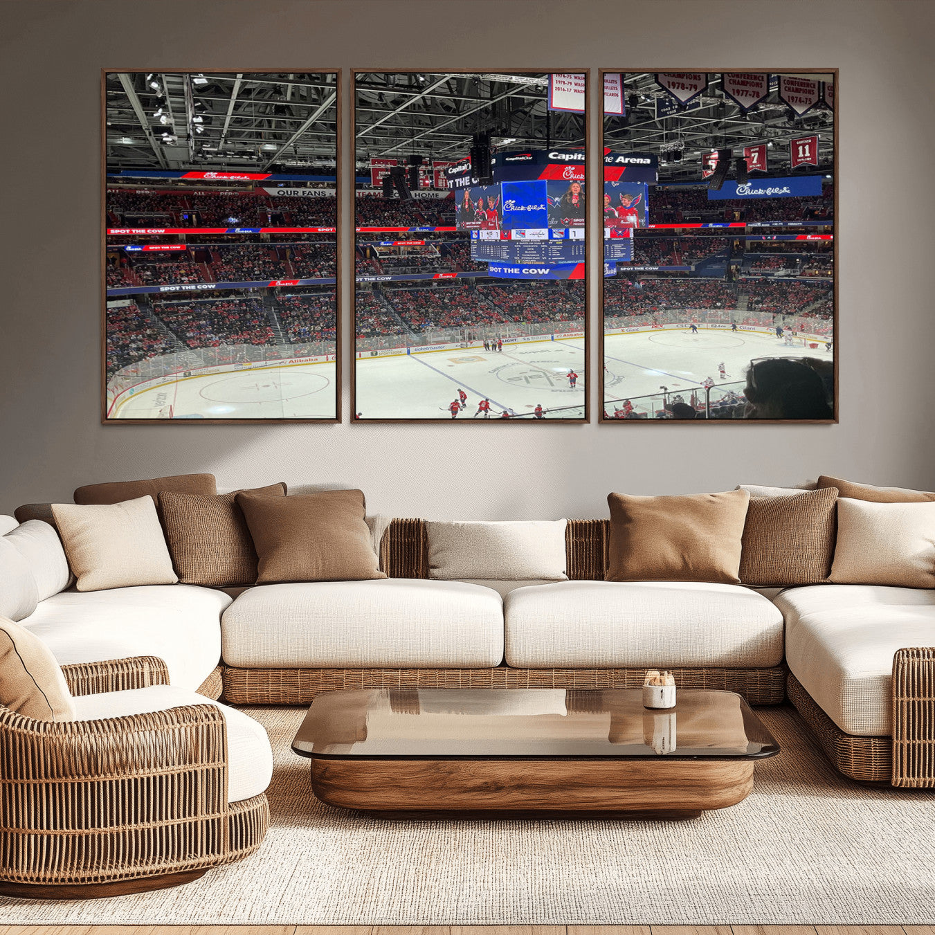 -Washington Capitols New York Rangers Ice Hockey Game Stadium Wall Art Canvas Print