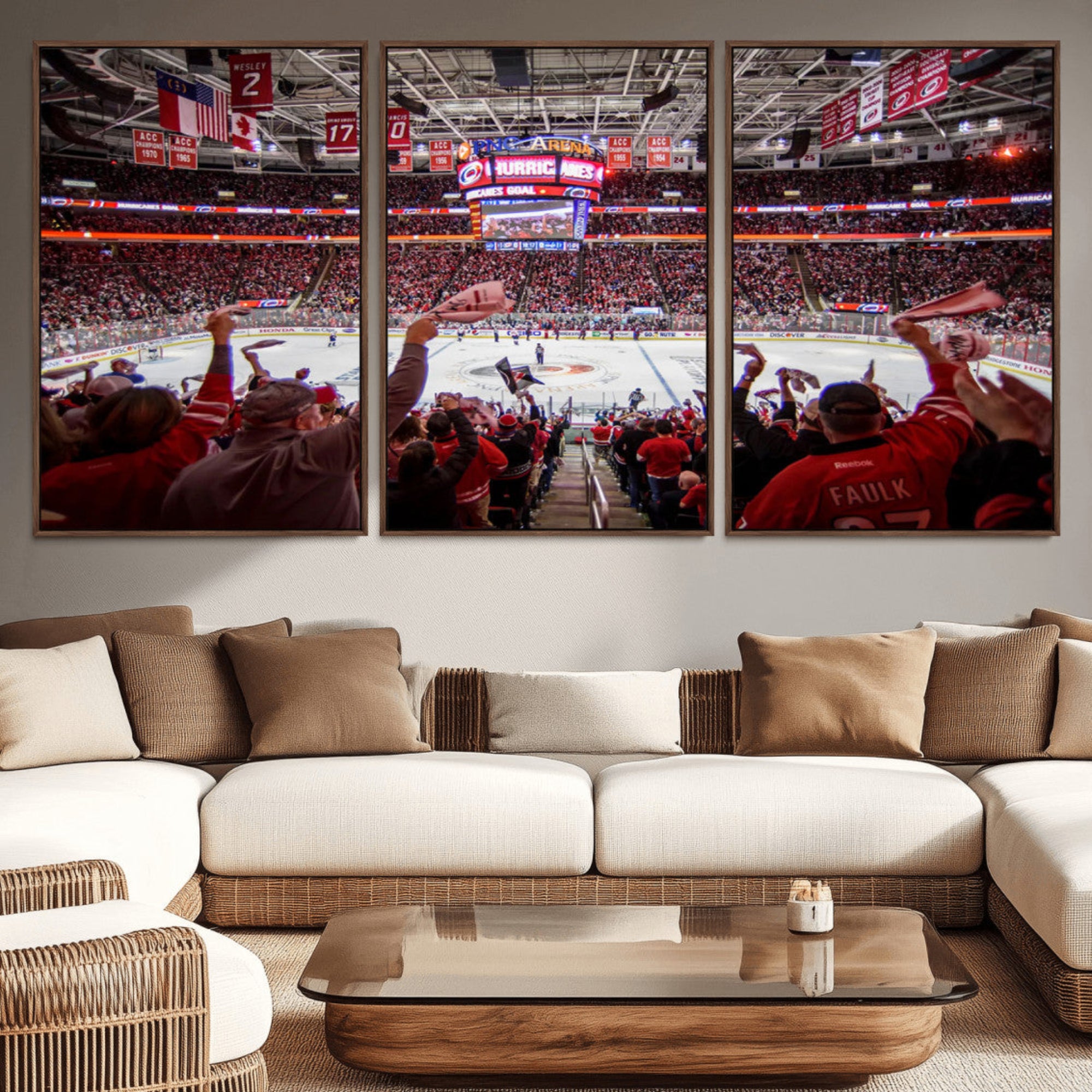 50609-MGV-CV-36X24-Carolina Hurricanes Ice Hockey Stadium Wall Art, Carolina Hurricanes Canvas Print