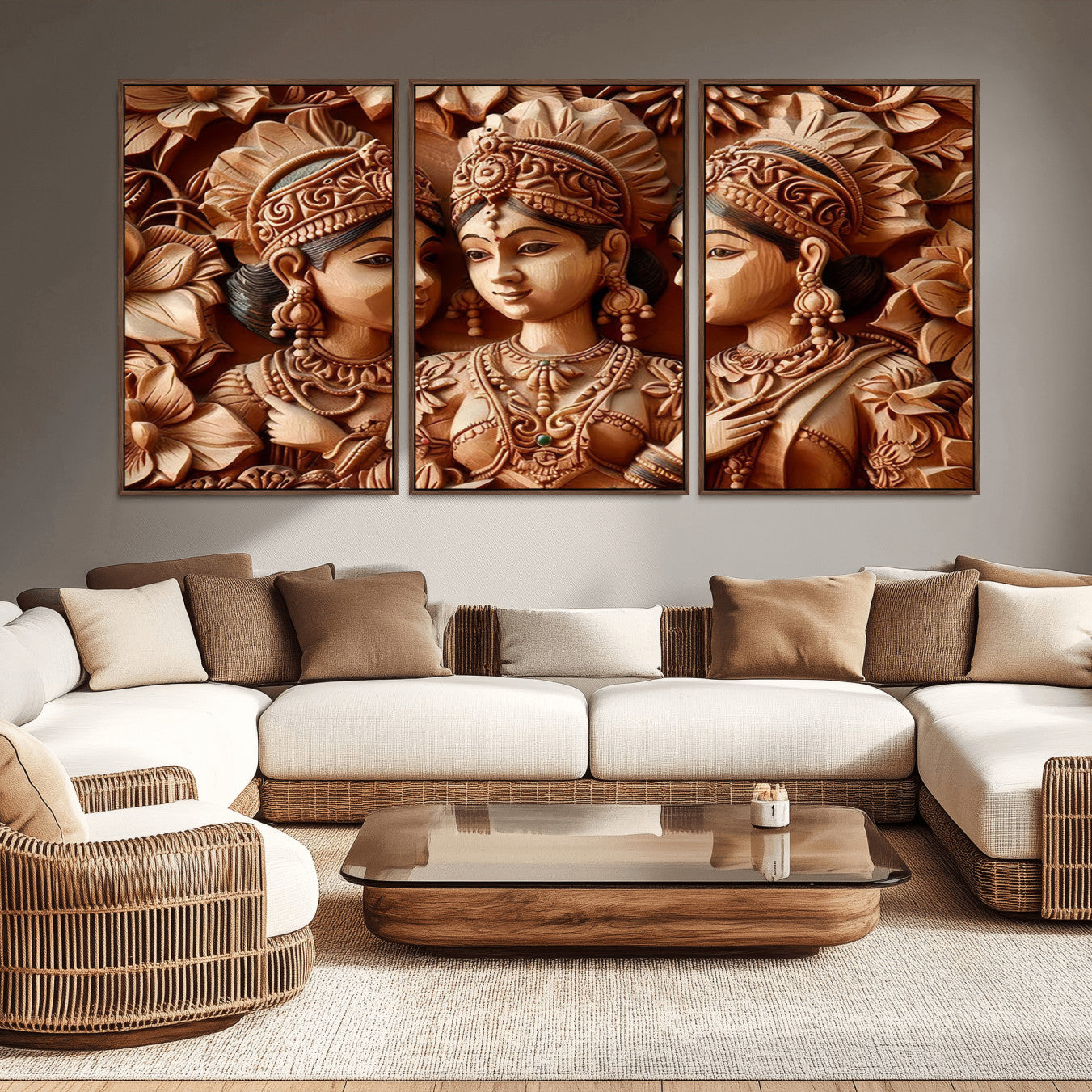 89522-MGV-CV-36X24-Indian Woman Statue Wall Art Canvas Print