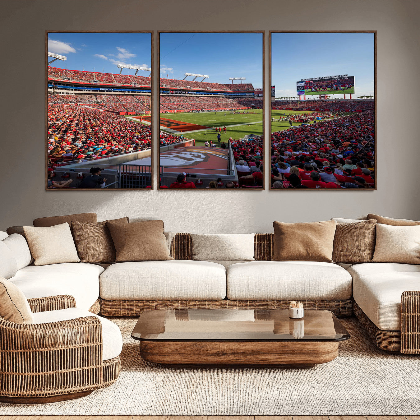 -Florida Tampa Raymond James Stadium Wall Art Canvas Print - NFL Football Stadium Print