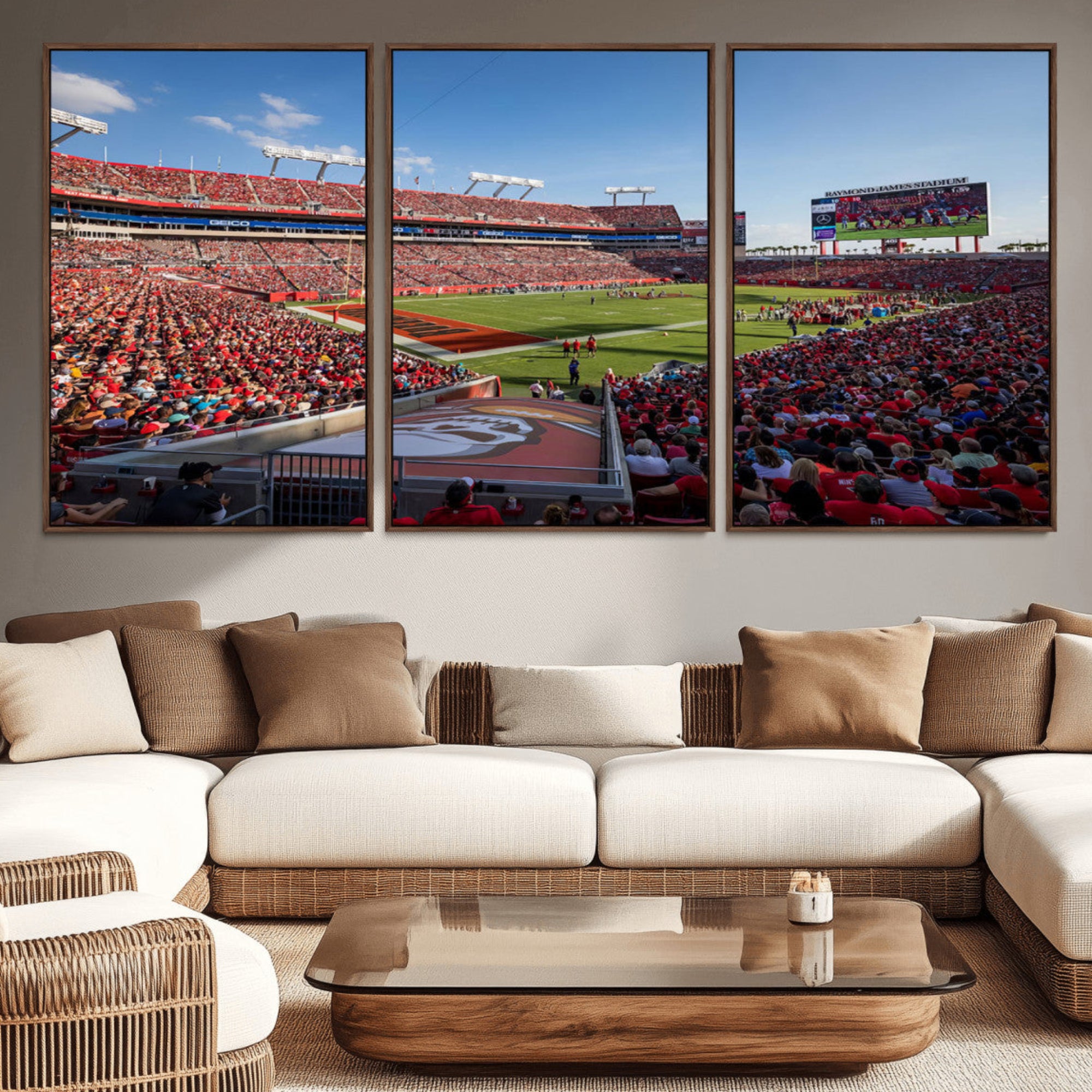 65229-MGV-CV-36X24-Florida Tampa Raymond James Stadium Wall Art Canvas Print - NFL Football Stadium Print