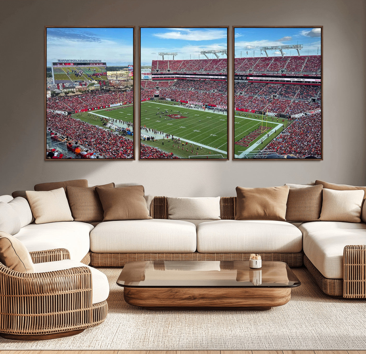 52828-MGV-CV-36X24-Florida Tampa Raymond James Stadium Wall Art Canvas Print - NFL Football Stadium Print Canvas