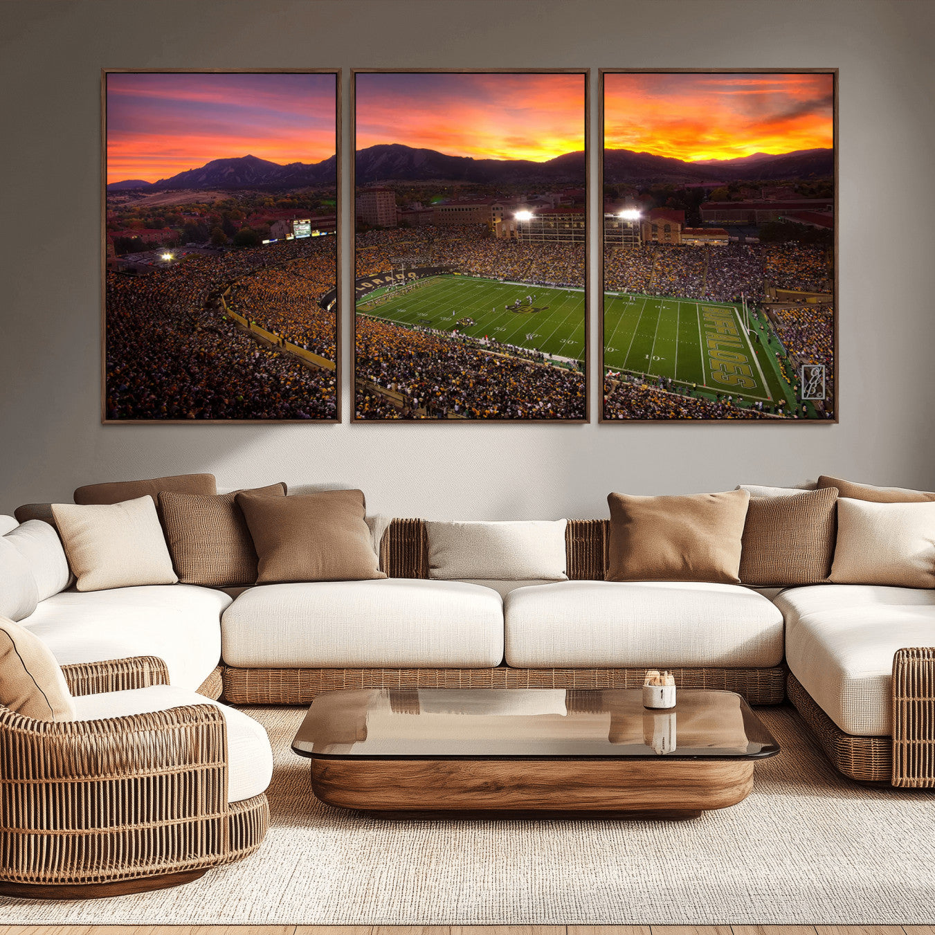-Colorado Buffaloes Football Team Print - Boulder Folsom Field Stadium Wall Art Canvas Print
