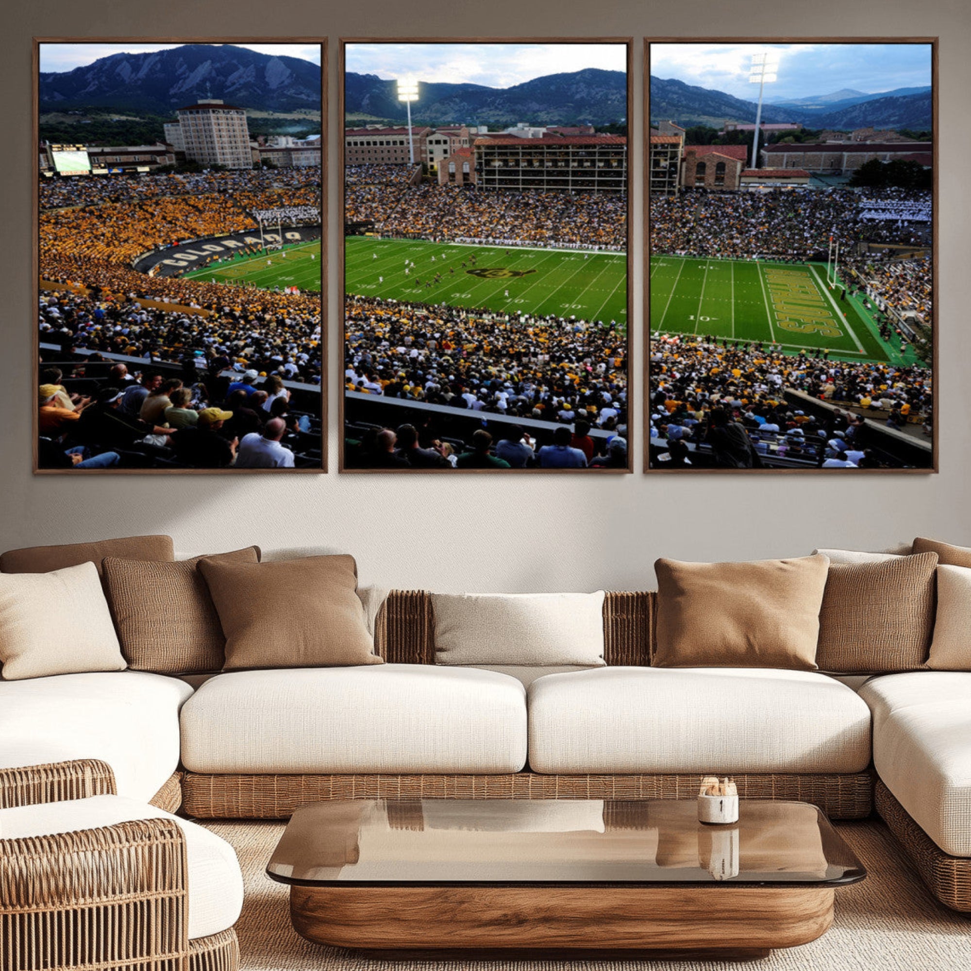 69409-MGV-CV-36X24-Colorado Buffaloes Canvas Print - Boulder Folsom Field Stadium Wall Art Canvas Print, Football Print