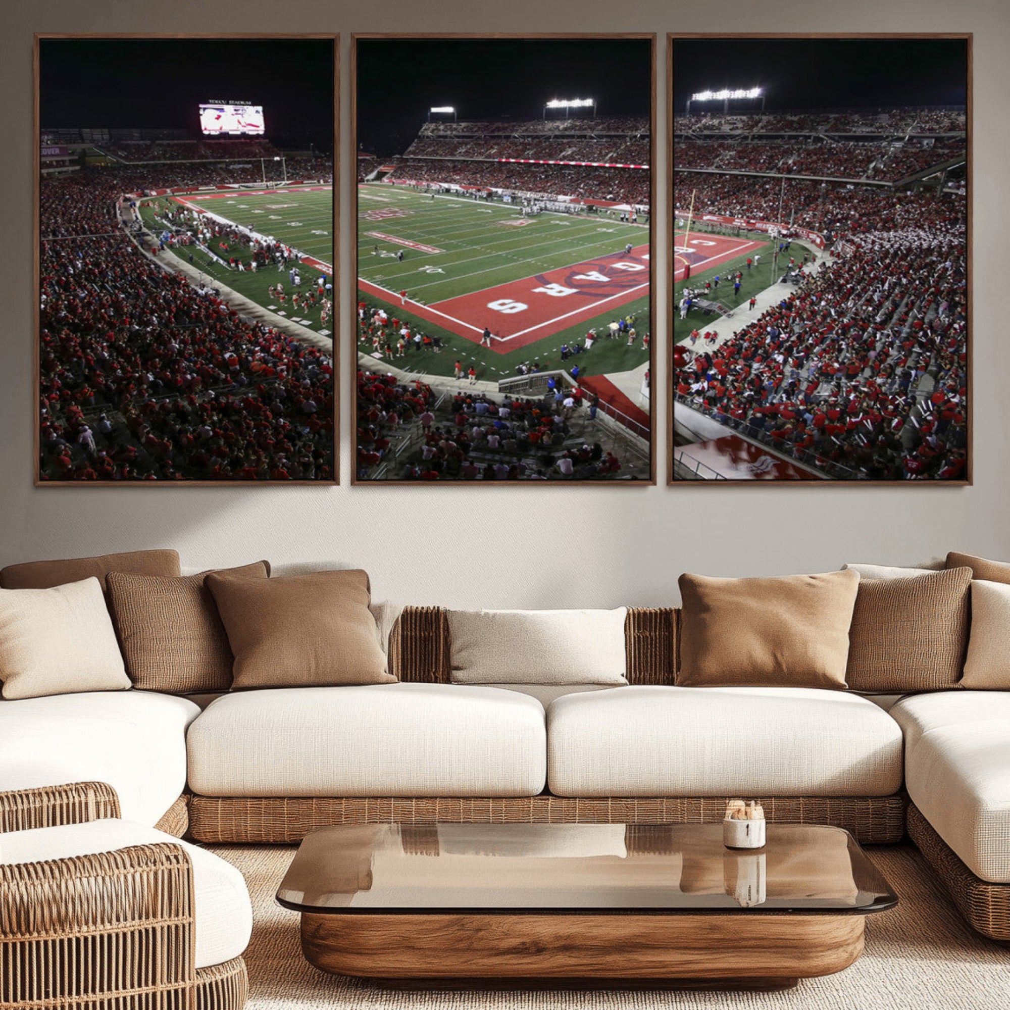 94207-MGV-CV-36X24-Houston Cougars Football Team Print - Houston TDECU Stadium Wall Art Canvas Print