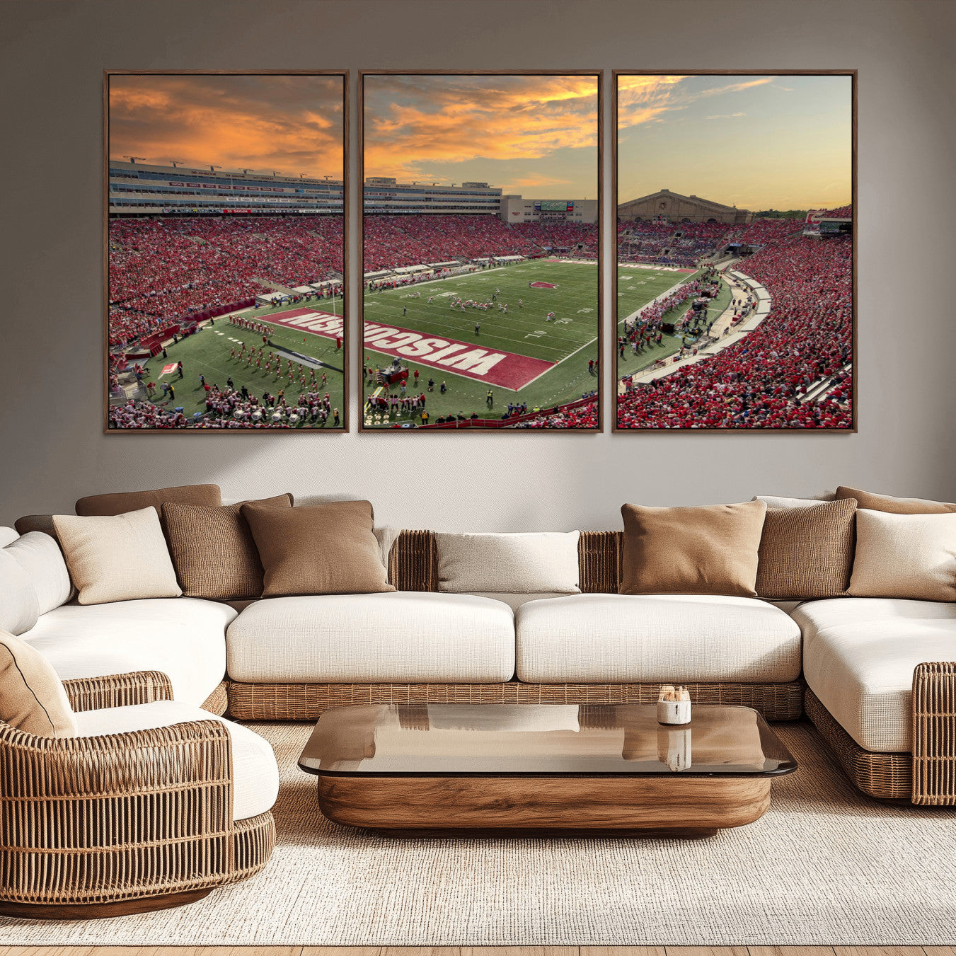 -Camp Randall Stadium Wisconsin Badgers Large Wall Art Canvas Print | College Football Stadium Wall