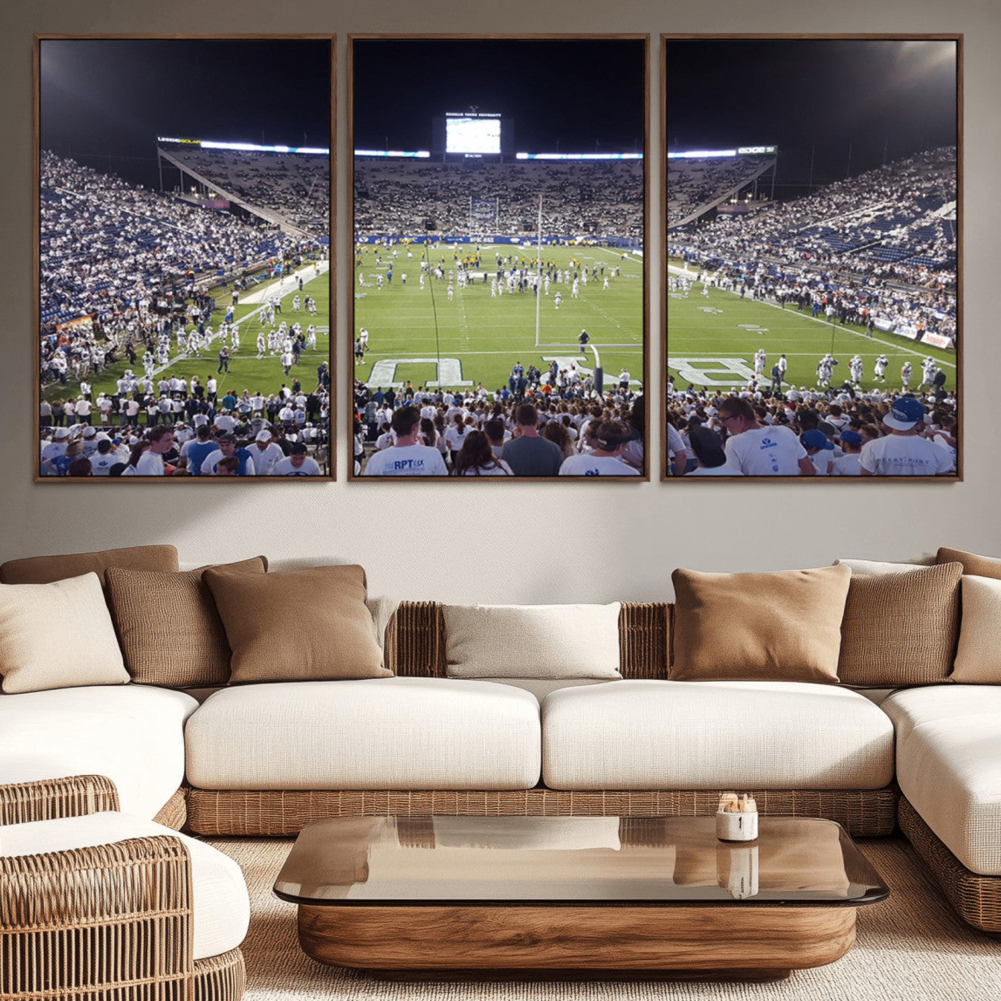 65036-MGV-CV-36X24-Brigham Young University Cougars Football Print Canvas - Provo LaVell Edwards Stadium Wall Art